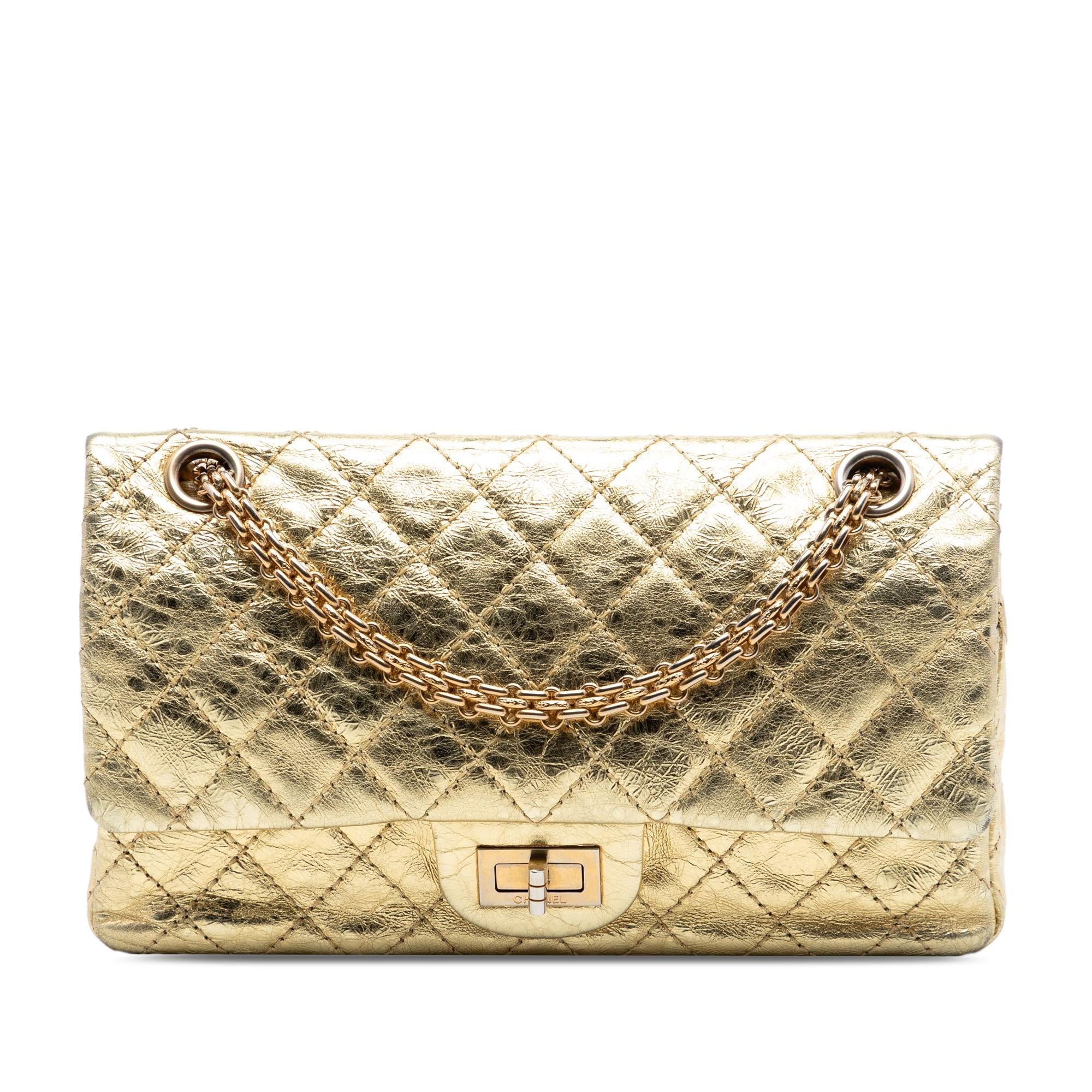 Chanel Quilted Metallic Aged Calfskin Reissue 2.55 Double Flap 225