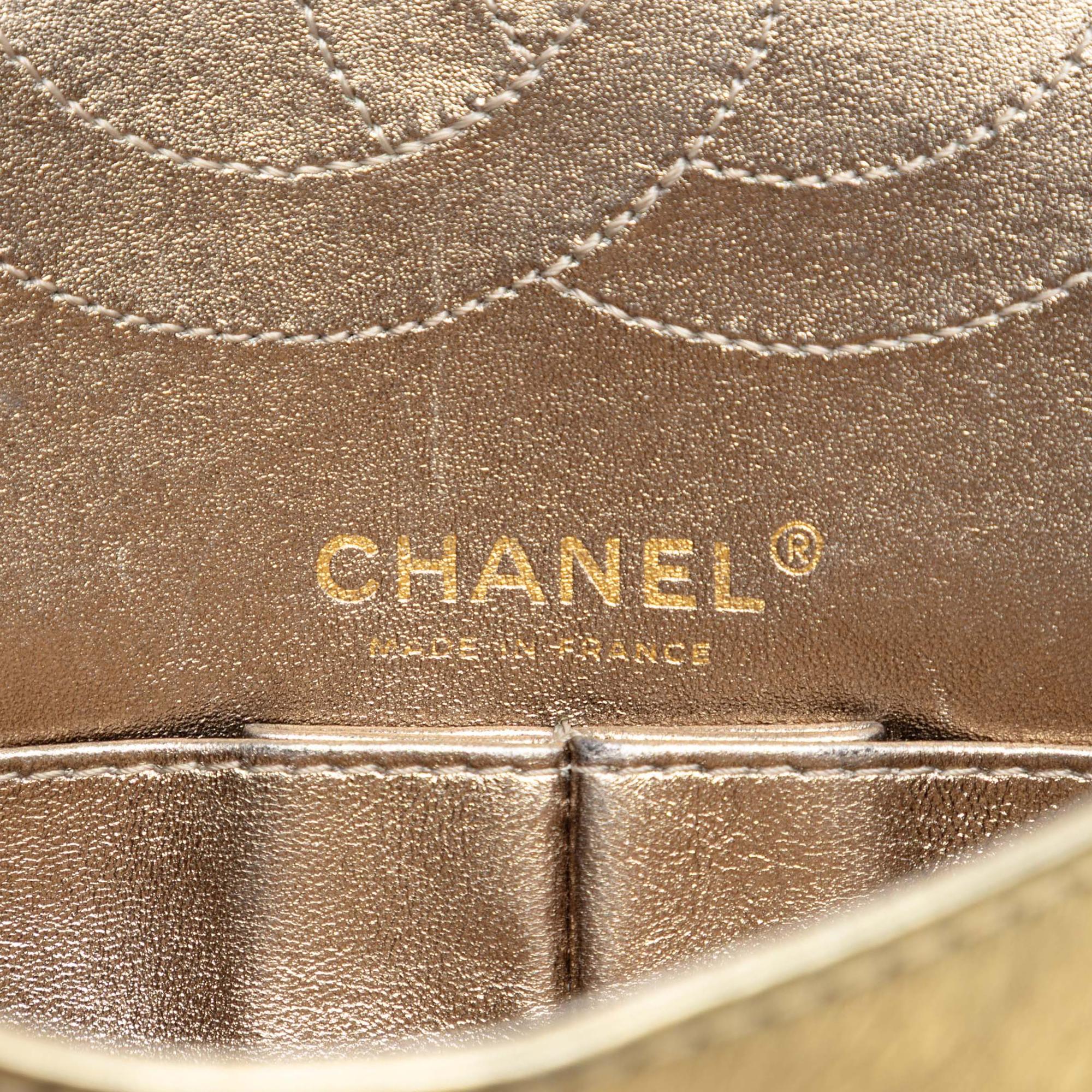 Chanel Quilted Metallic Aged Calfskin Reissue 2.55 Double Flap 225