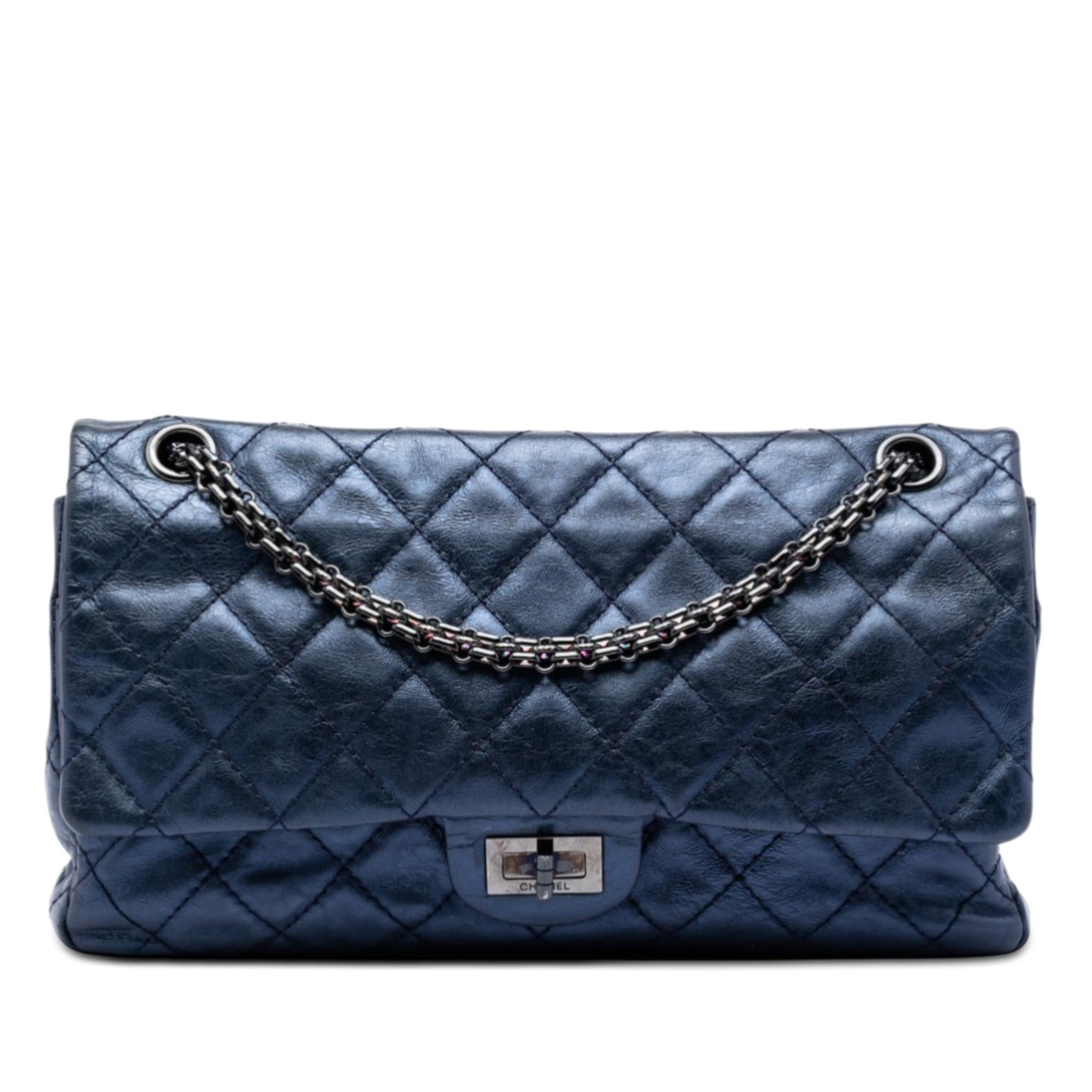 Chanel Quilted Metallic Aged Calfskin Reissue 2.55 Double Flap 226