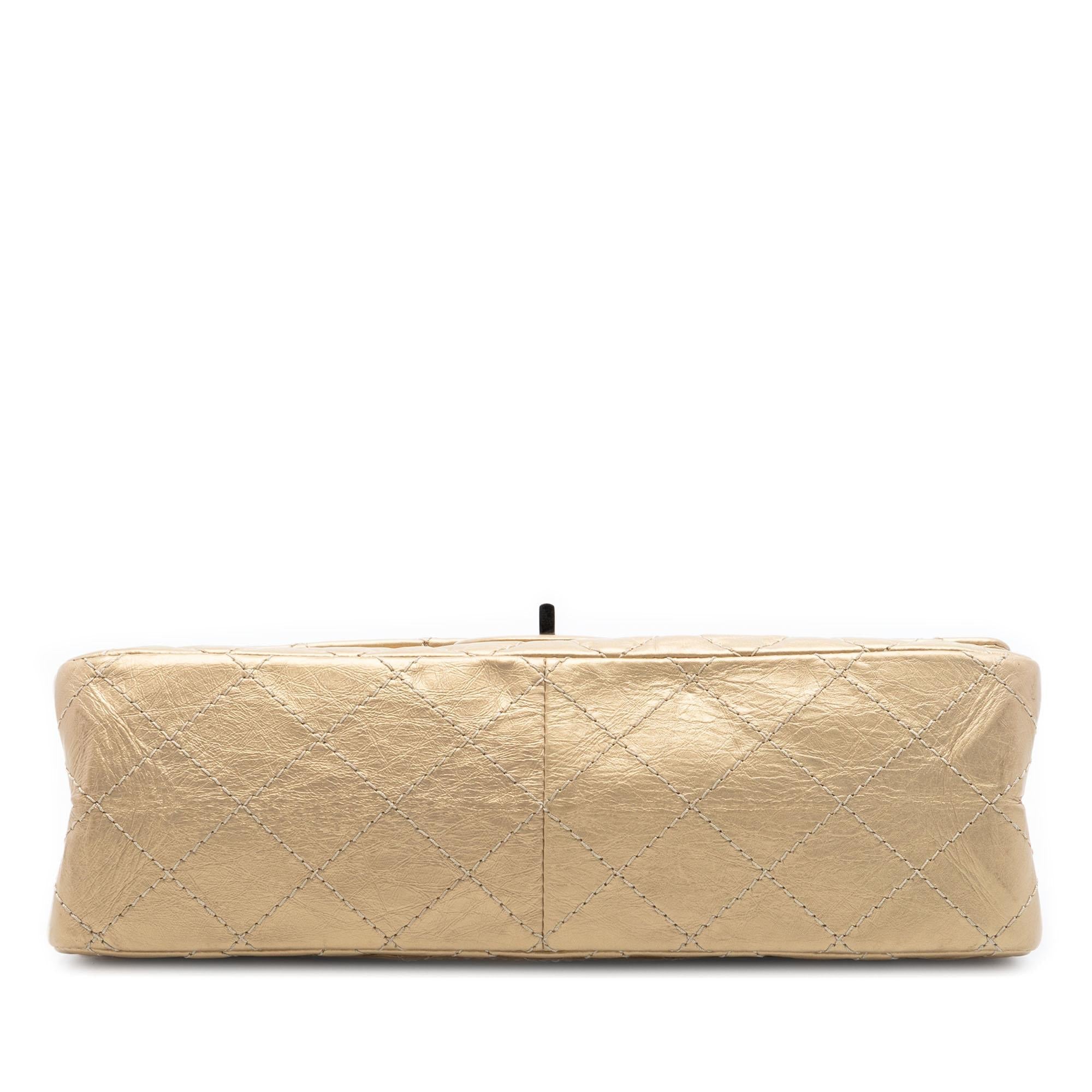 Chanel Quilted Metallic Aged Calfskin Reissue 2.55 Double Flap 226