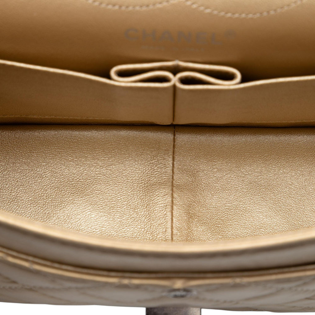 Chanel Quilted Metallic Aged Calfskin Reissue 2.55 Double Flap 226