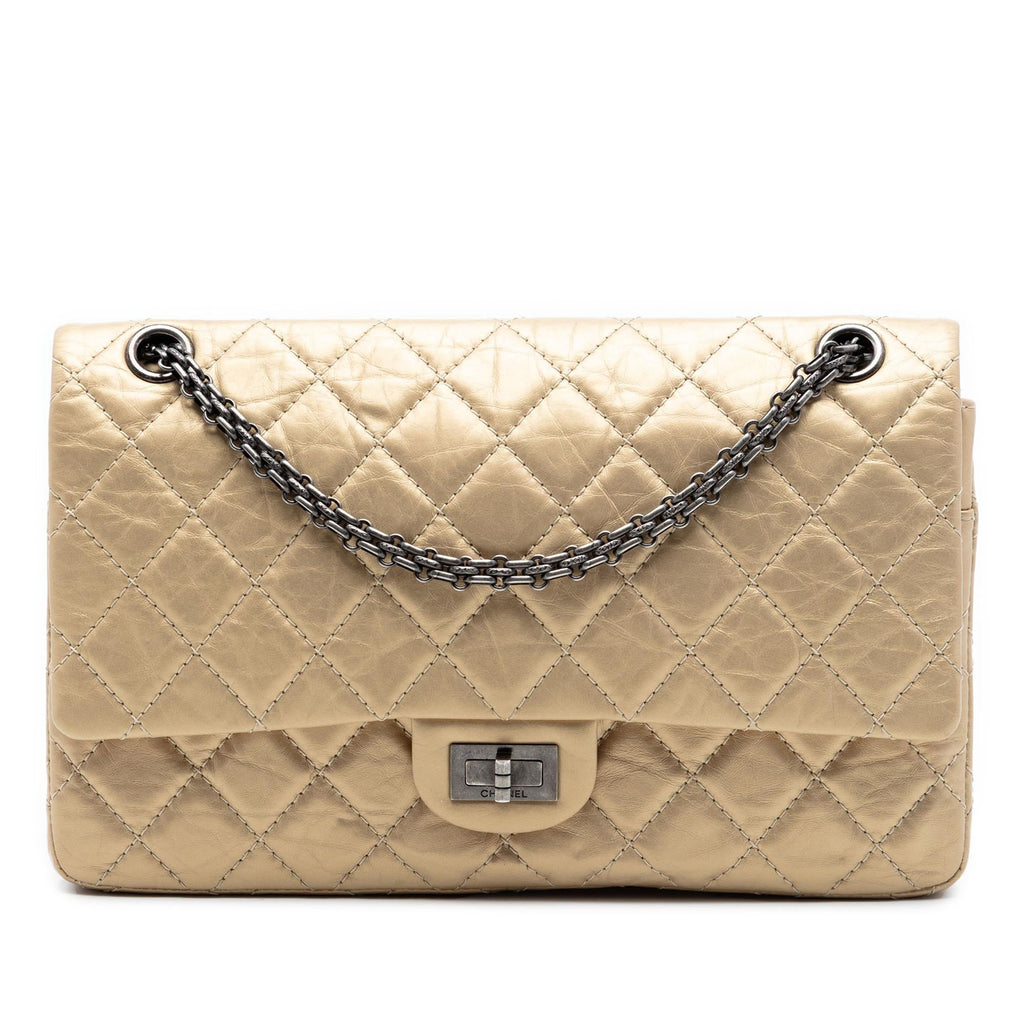 Chanel Quilted Metallic Aged Calfskin Reissue 2.55 Double Flap 226