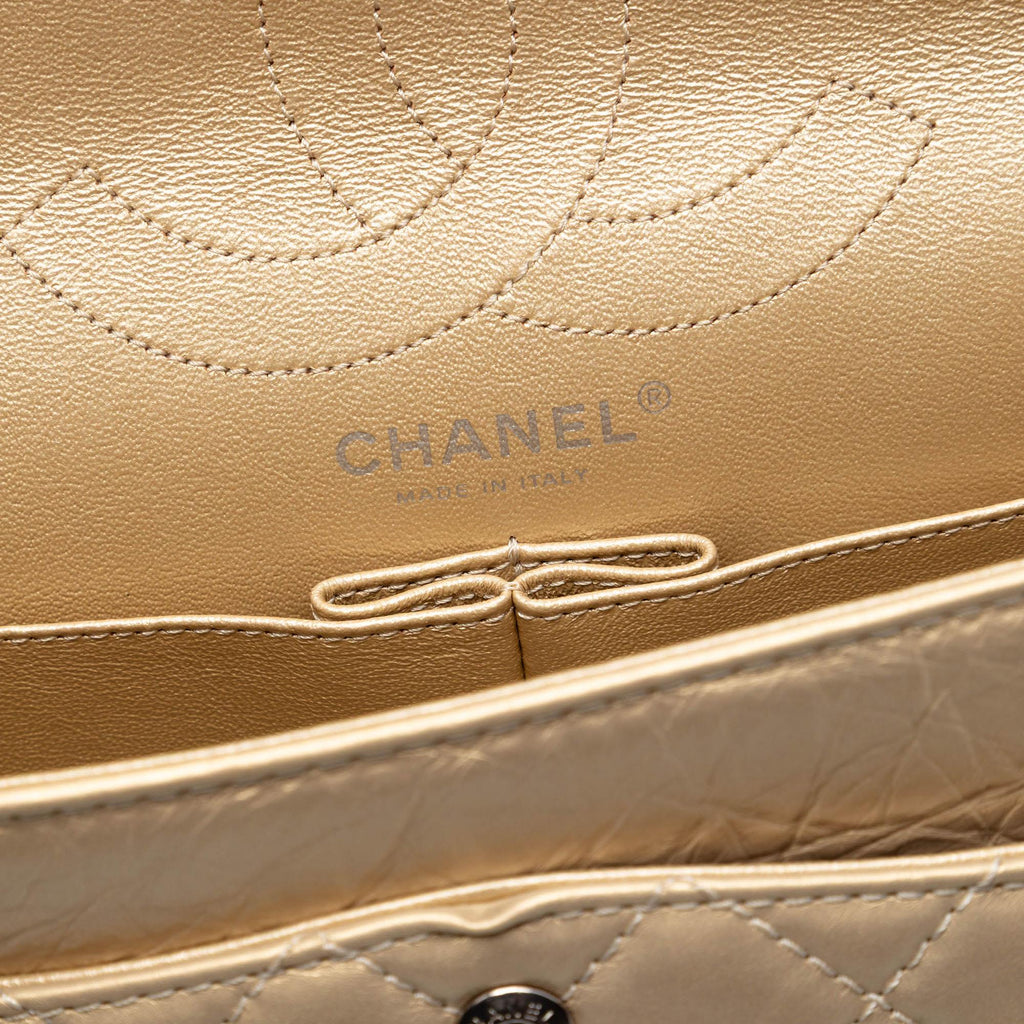 Chanel Quilted Metallic Aged Calfskin Reissue 2.55 Double Flap 226