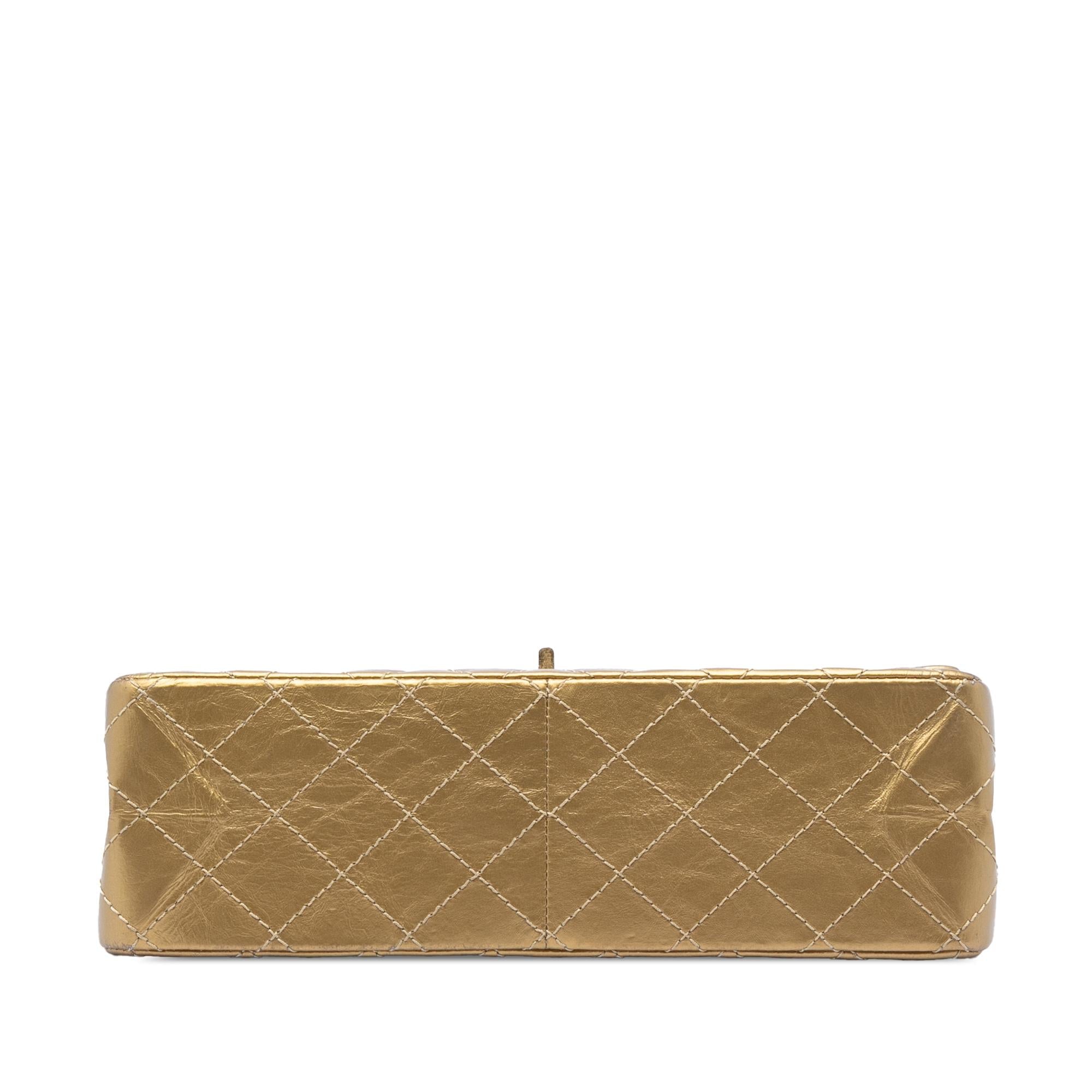 Chanel Quilted Metallic Aged Calfskin Reissue 2.55 Double Flap 226