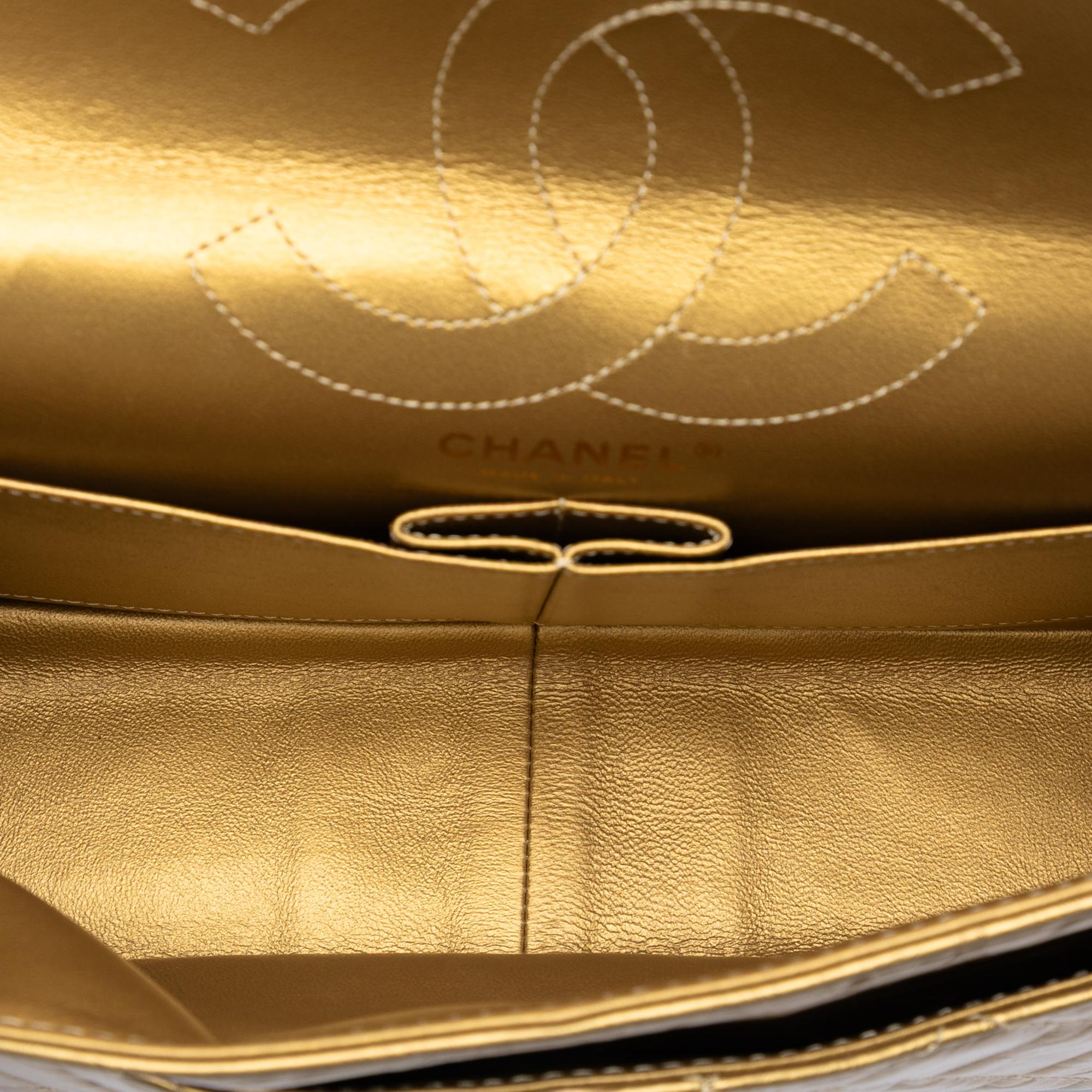 Chanel Quilted Metallic Aged Calfskin Reissue 2.55 Double Flap 226