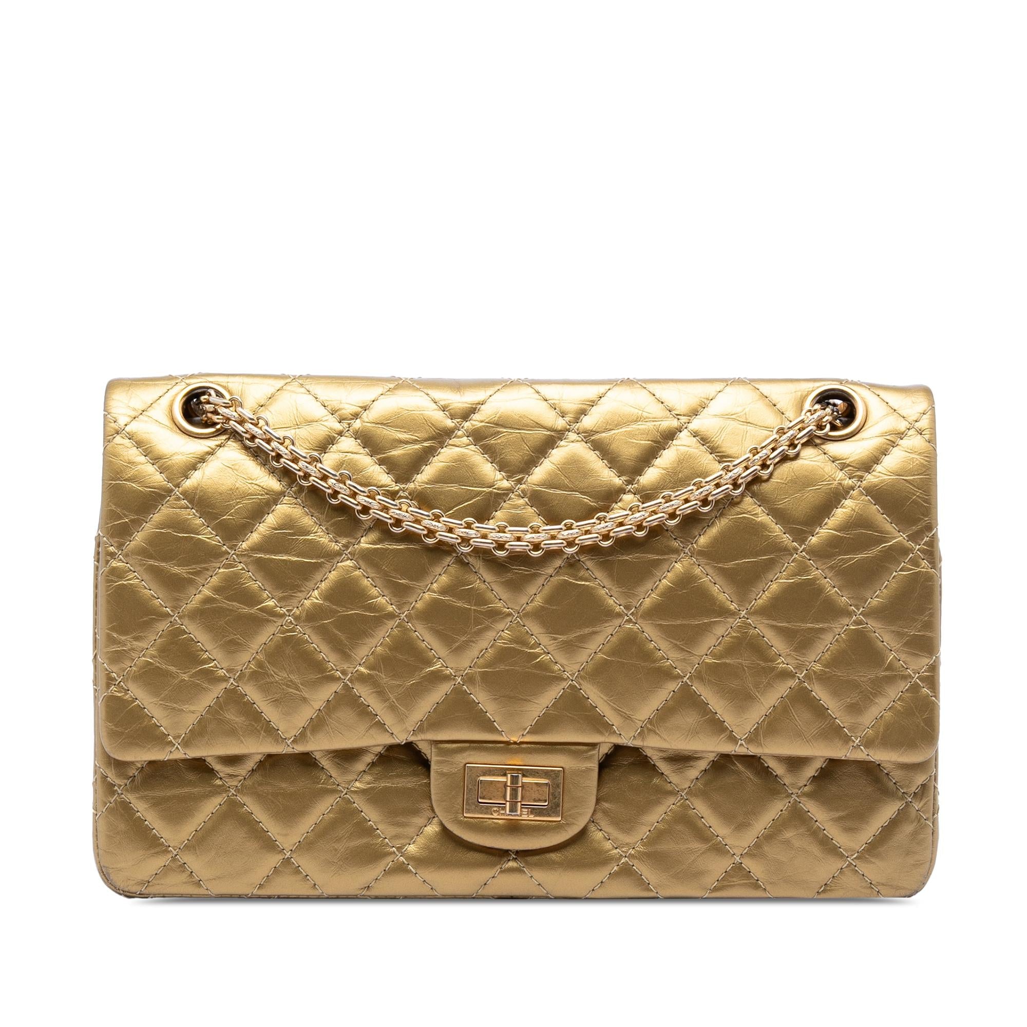 Chanel Quilted Metallic Aged Calfskin Reissue 2.55 Double Flap 226