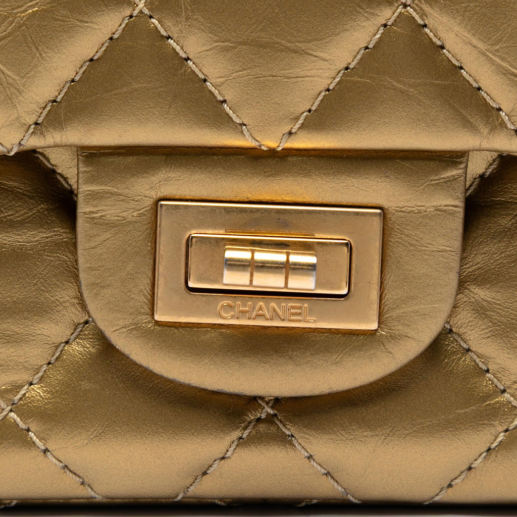 Chanel Quilted Metallic Aged Calfskin Reissue 2.55 Double Flap 226