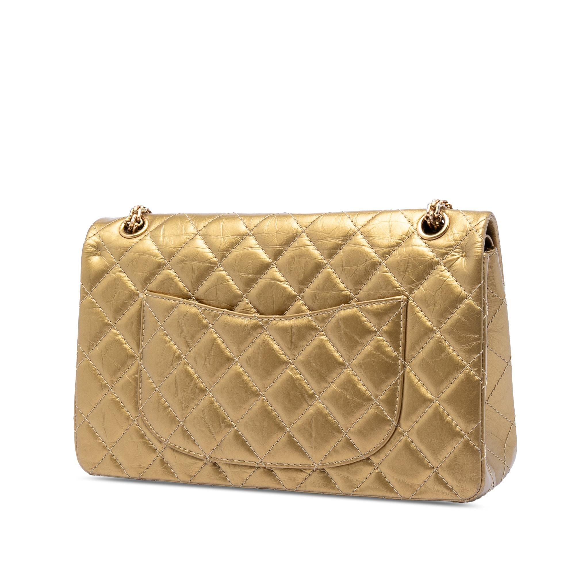 Chanel Quilted Metallic Aged Calfskin Reissue 2.55 Double Flap 226
