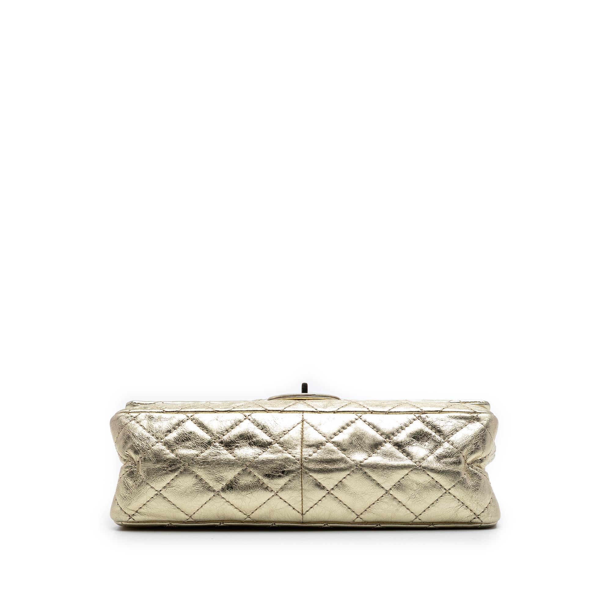 Chanel Quilted Metallic Aged Calfskin Reissue 2.55 Double Flap 226