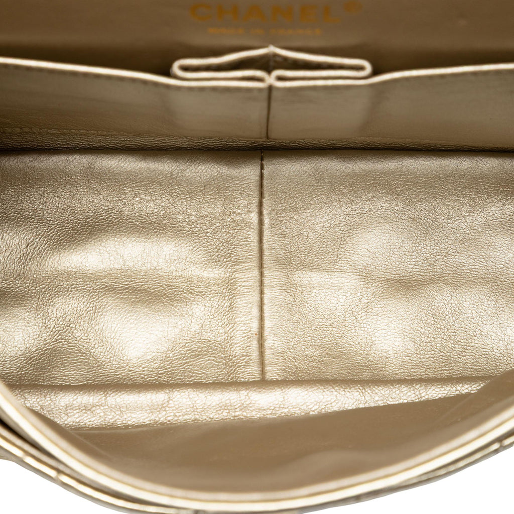 Chanel Quilted Metallic Aged Calfskin Reissue 2.55 Double Flap 226