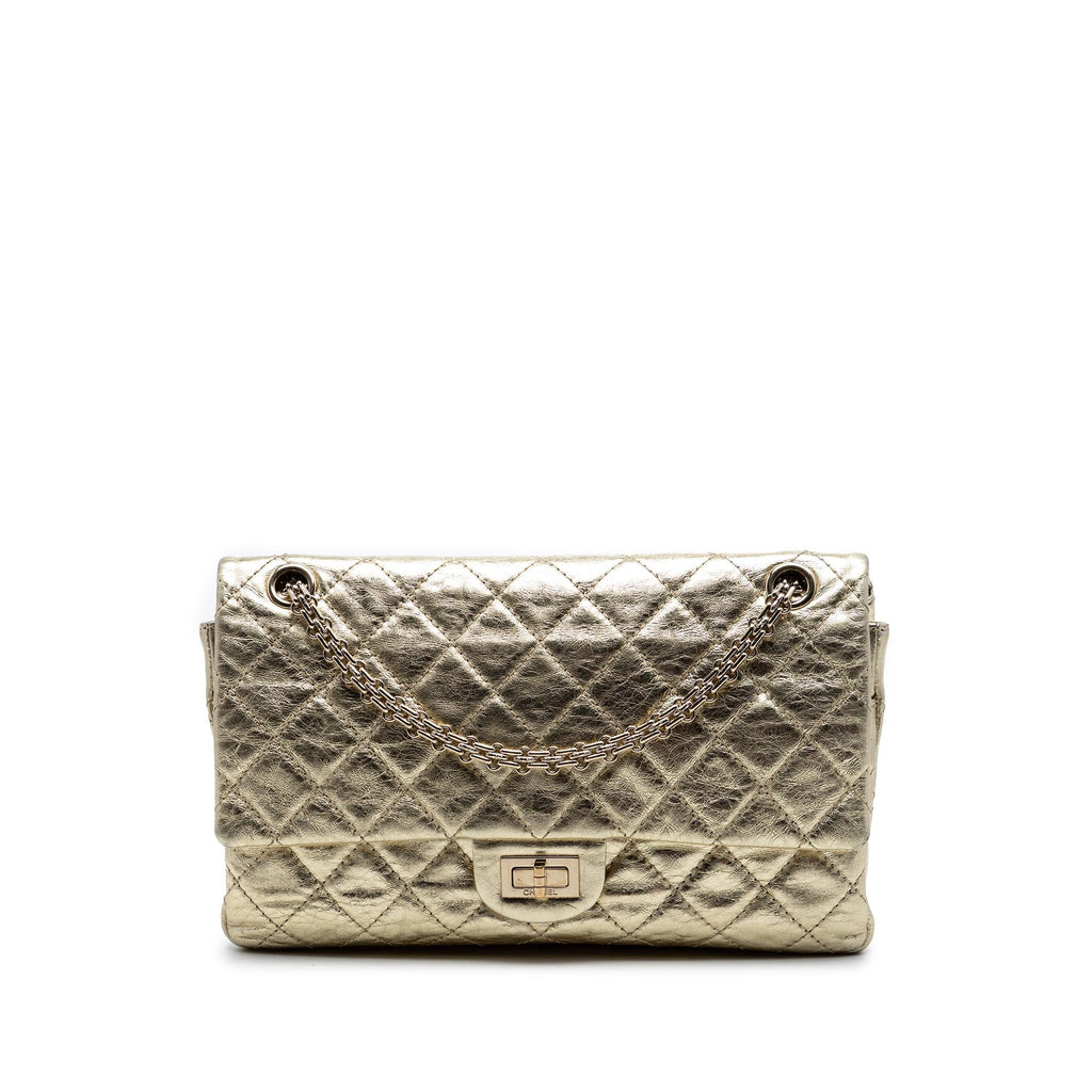 Chanel Quilted Metallic Aged Calfskin Reissue 2.55 Double Flap 226
