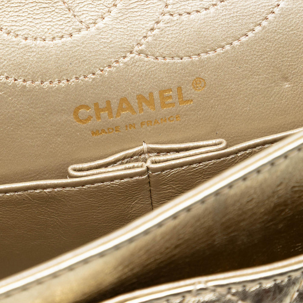 Chanel Quilted Metallic Aged Calfskin Reissue 2.55 Double Flap 226