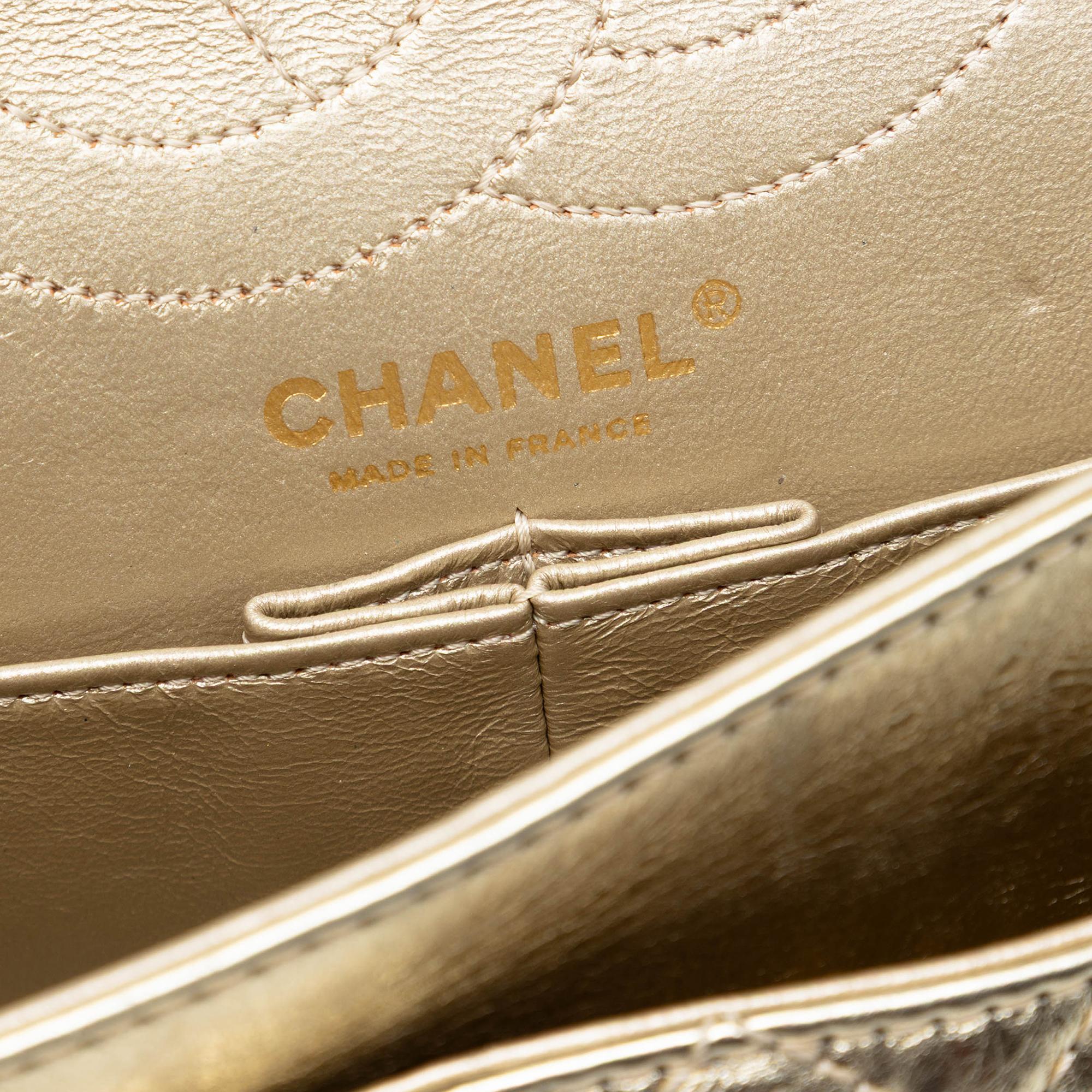 Chanel Quilted Metallic Aged Calfskin Reissue 2.55 Double Flap 226