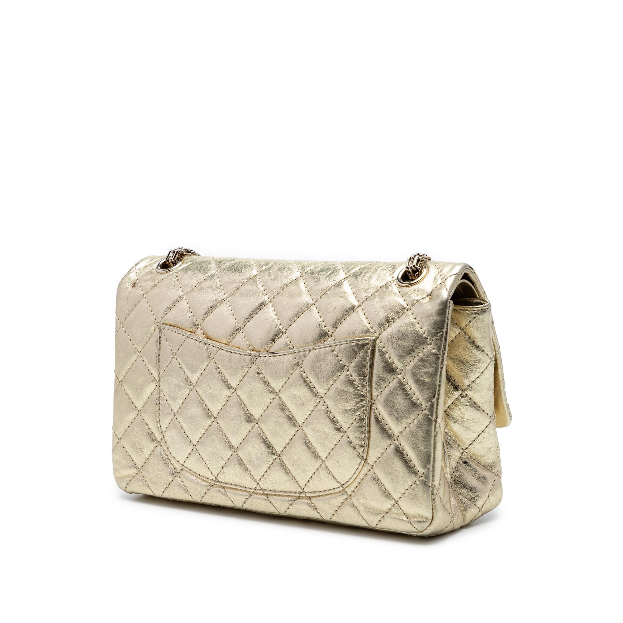 Chanel Quilted Metallic Aged Calfskin Reissue 2.55 Double Flap 226