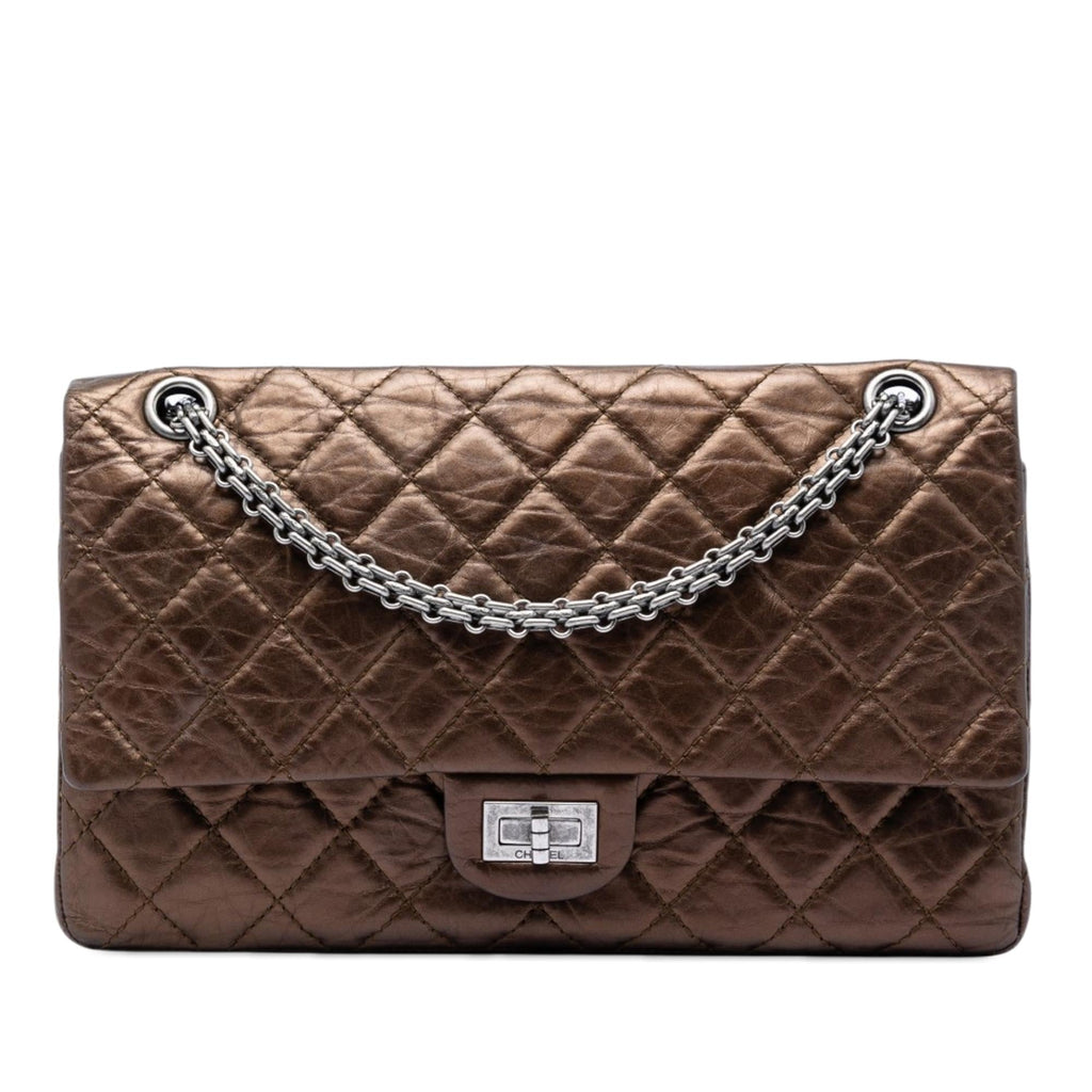 Chanel Quilted Metallic Aged Calfskin Reissue 2.55 Double Flap 226