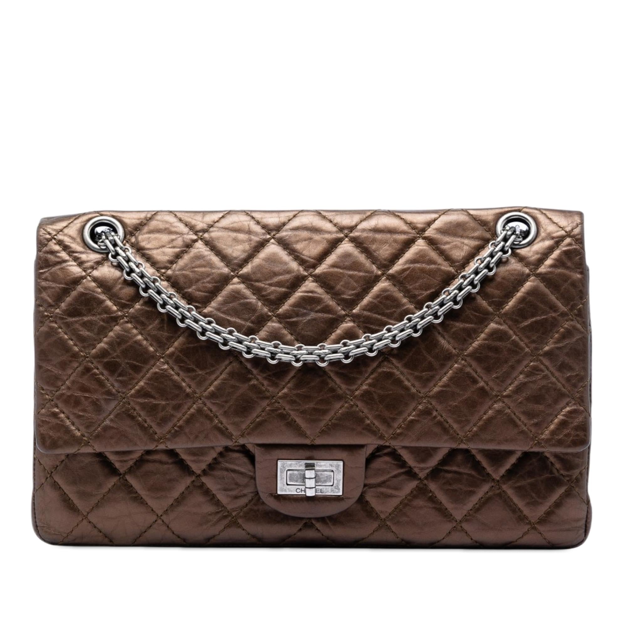 Chanel Quilted Metallic Aged Calfskin Reissue 2.55 Double Flap 226