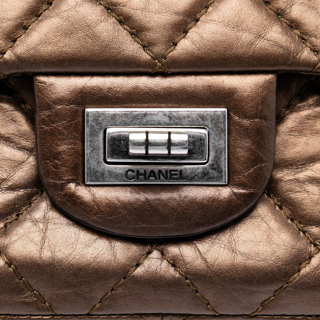 Chanel Quilted Metallic Aged Calfskin Reissue 2.55 Double Flap 226