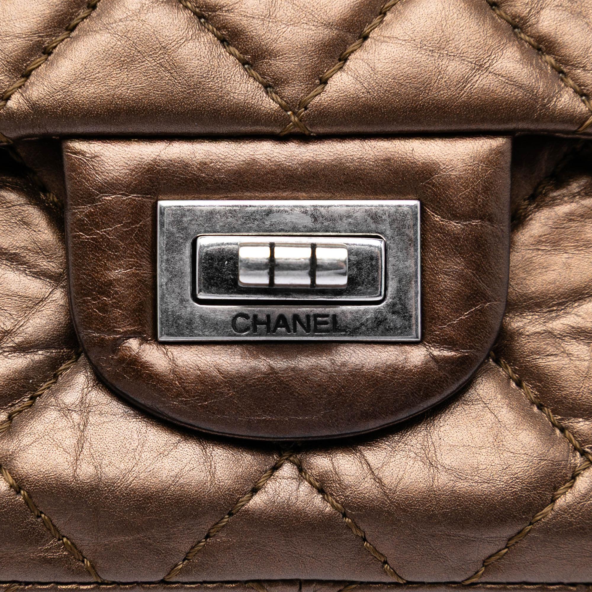 Chanel Quilted Metallic Aged Calfskin Reissue 2.55 Double Flap 226