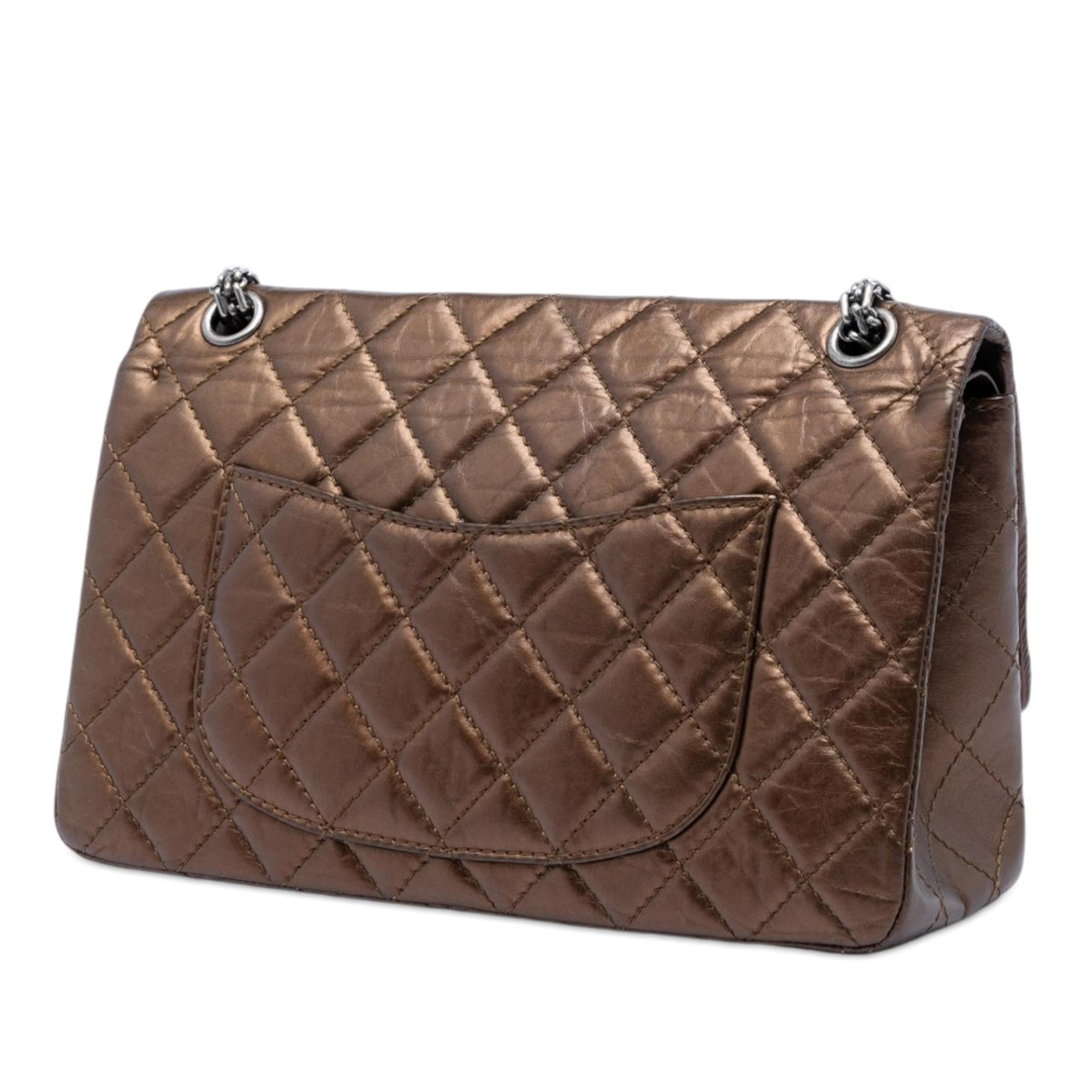 Chanel Quilted Metallic Aged Calfskin Reissue 2.55 Double Flap 226