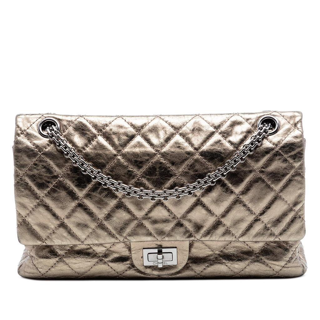 Chanel Quilted Metallic Aged Calfskin Reissue 2.55 Double Flap 226