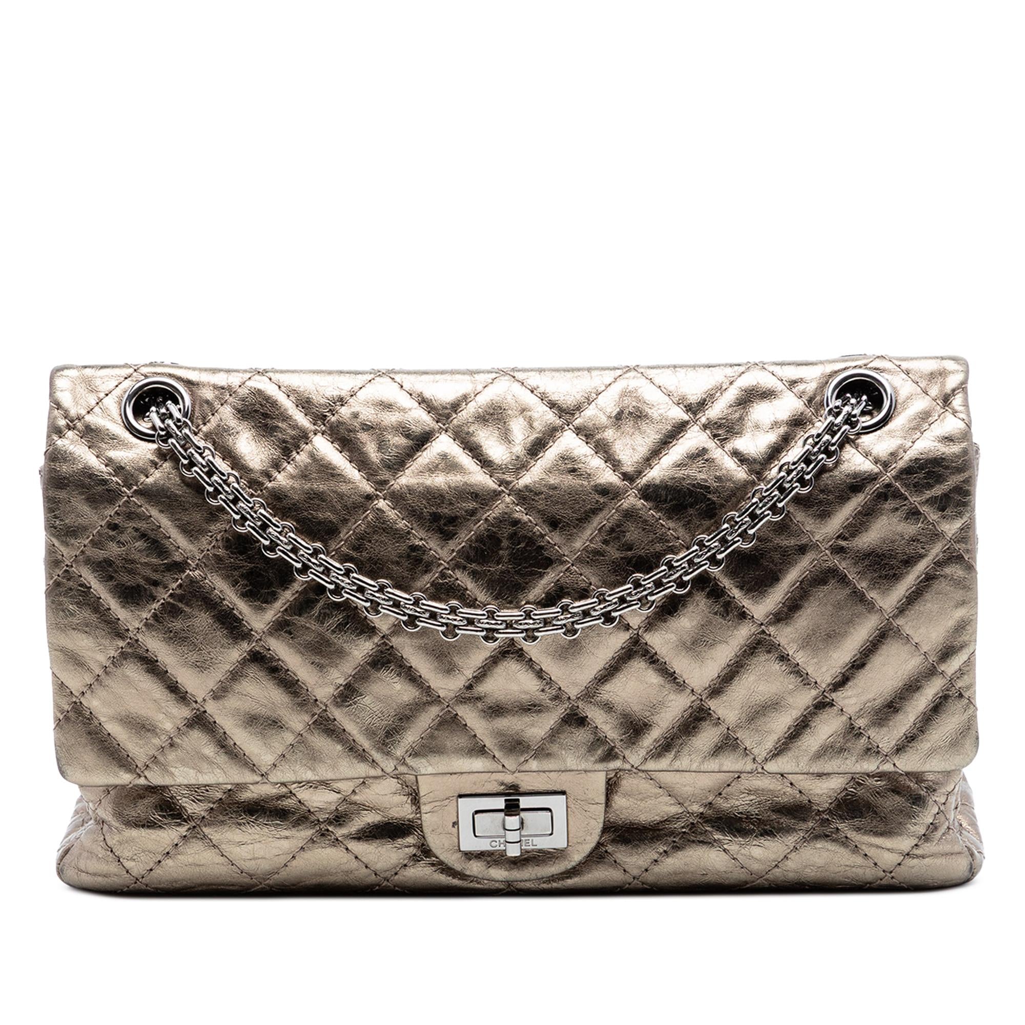 Chanel Quilted Metallic Aged Calfskin Reissue 2.55 Double Flap 226