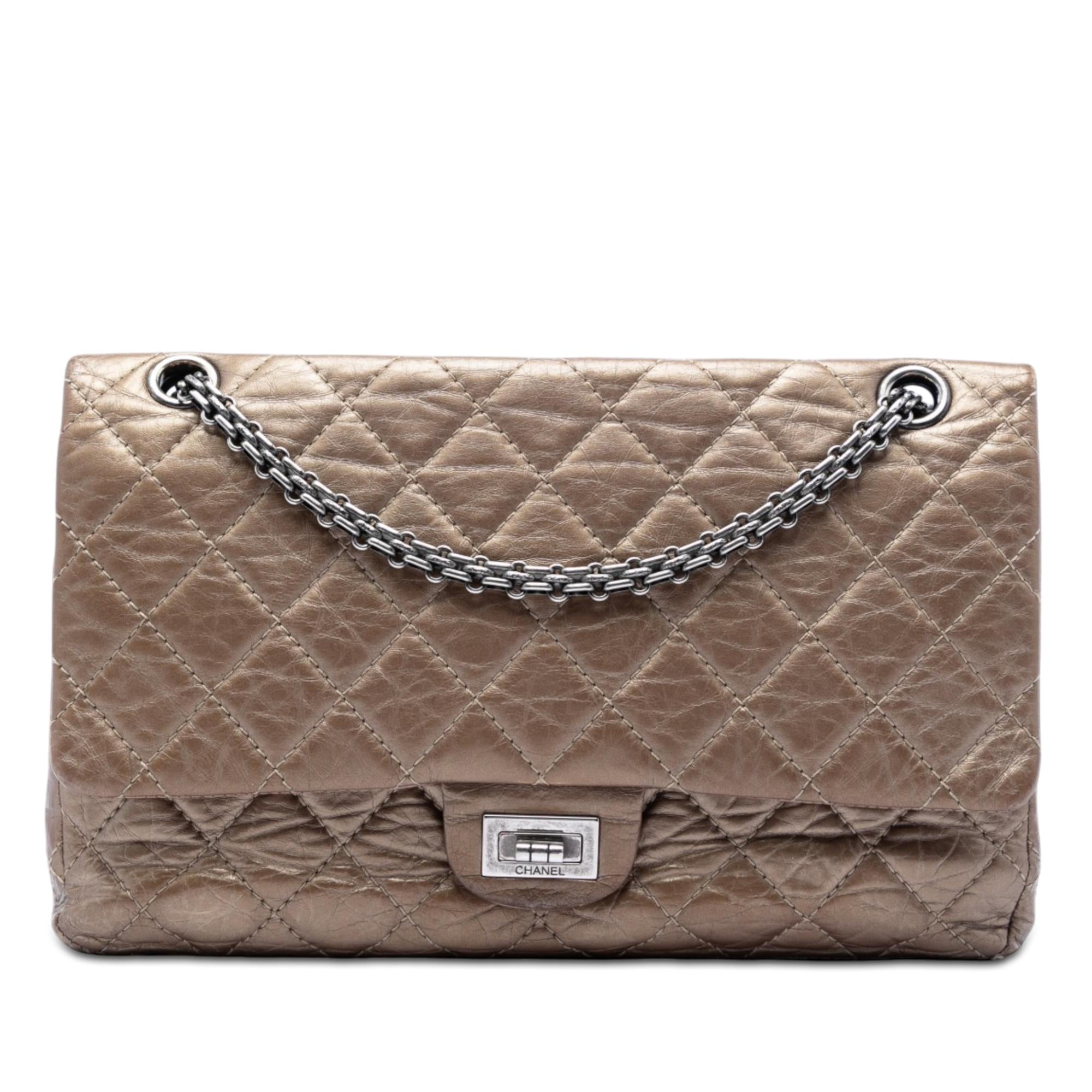 Chanel Quilted Metallic Aged Calfskin Reissue 2.55 Double Flap 226