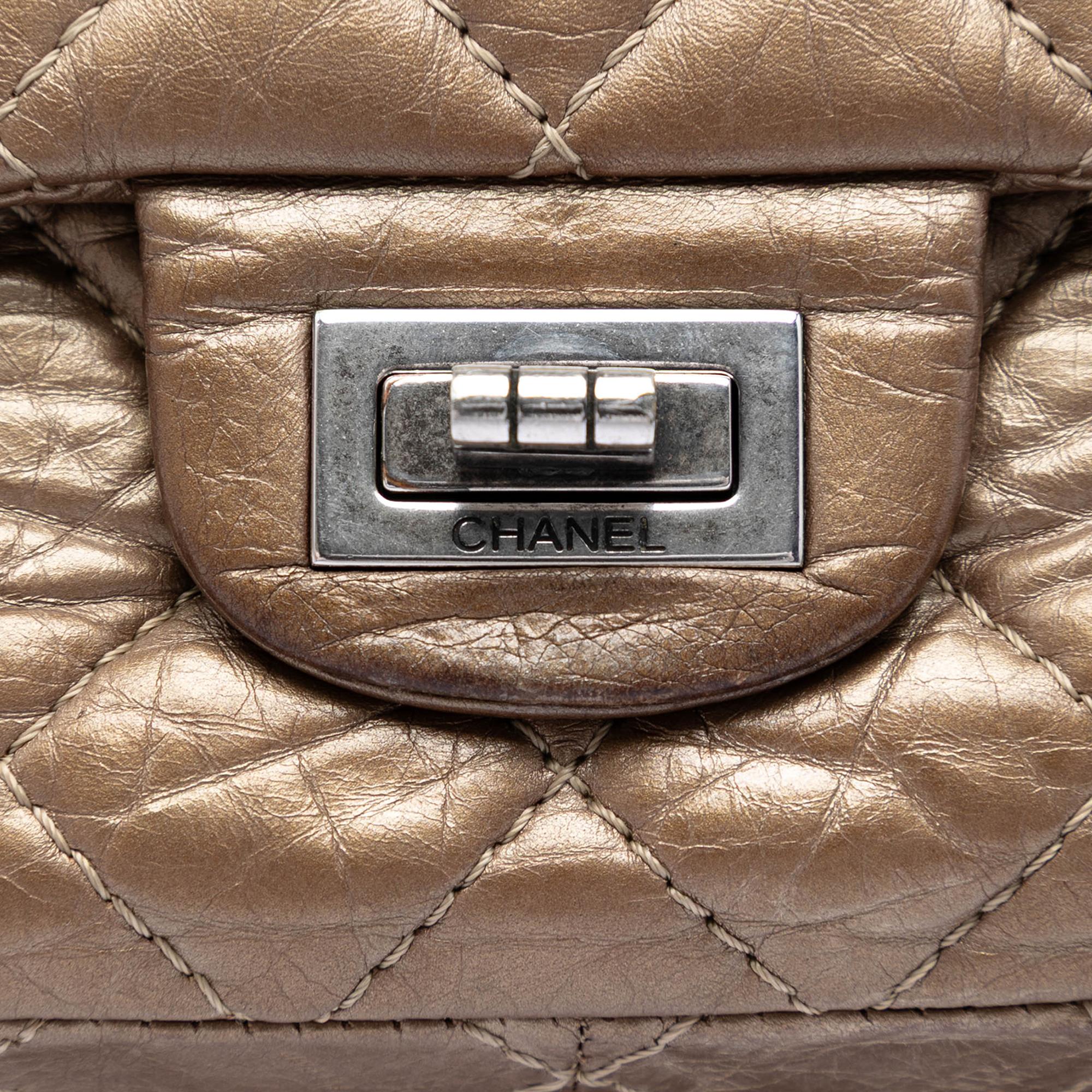 Chanel Quilted Metallic Aged Calfskin Reissue 2.55 Double Flap 226