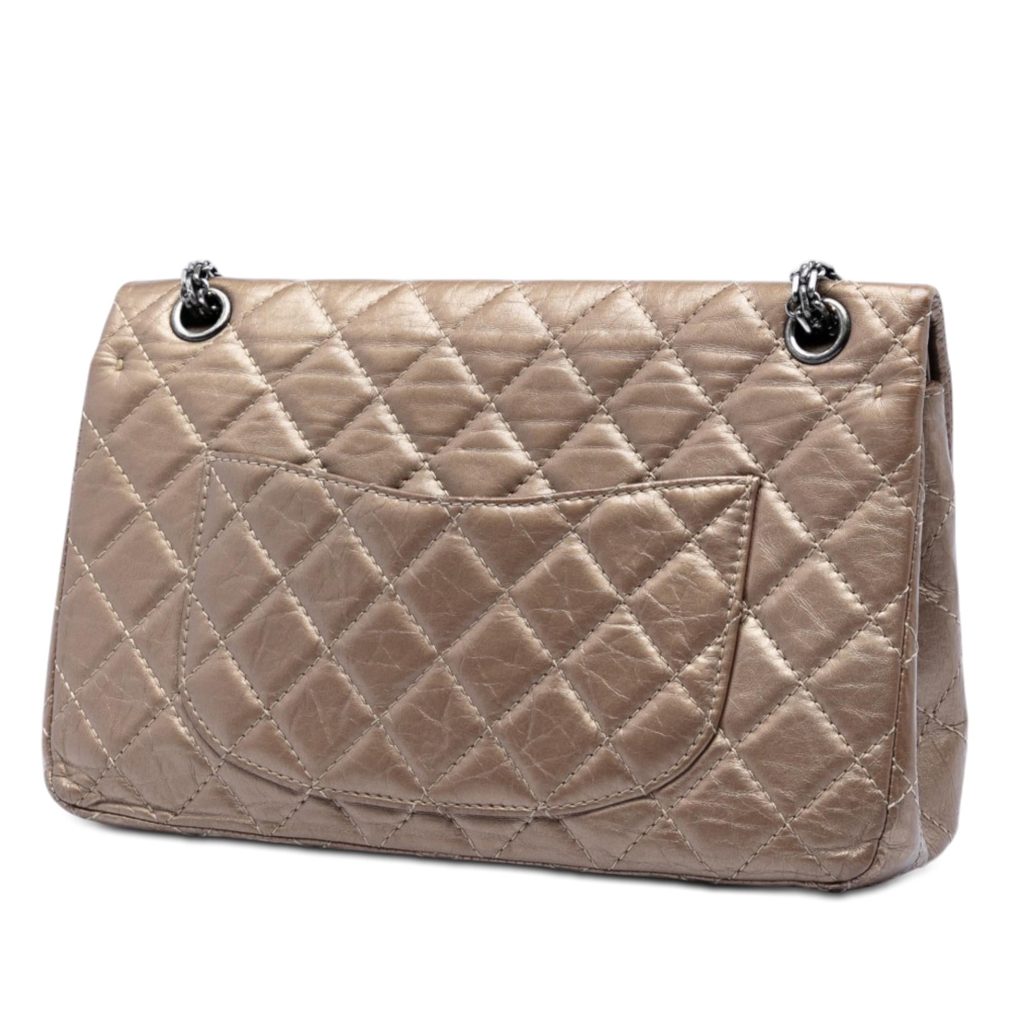 Chanel Quilted Metallic Aged Calfskin Reissue 2.55 Double Flap 226