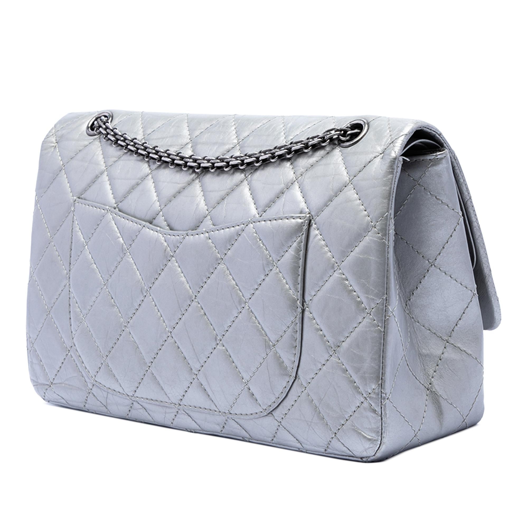 Chanel Quilted Metallic Aged Calfskin Reissue 2.55 Double Flap 227
