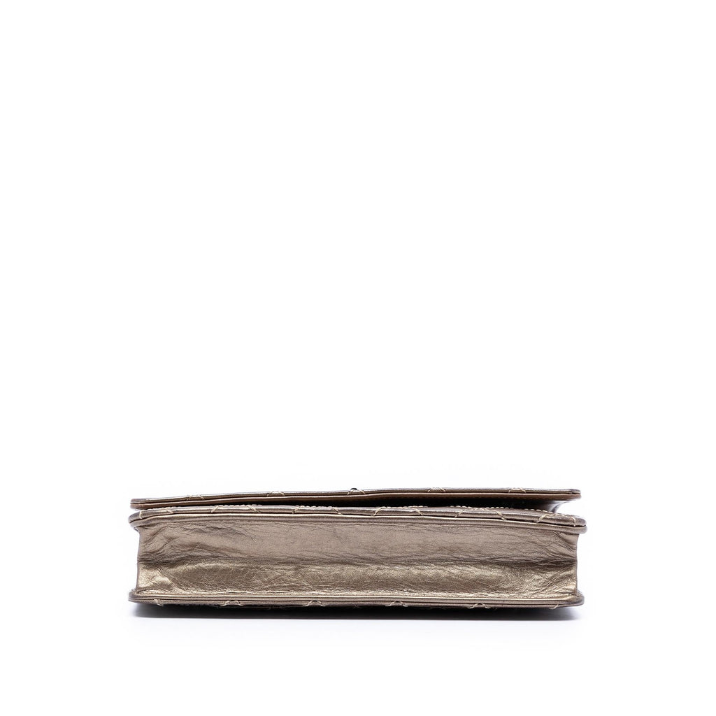 Chanel Quilted Metallic Aged Calfskin Reissue 2.55 Wallet on Chain