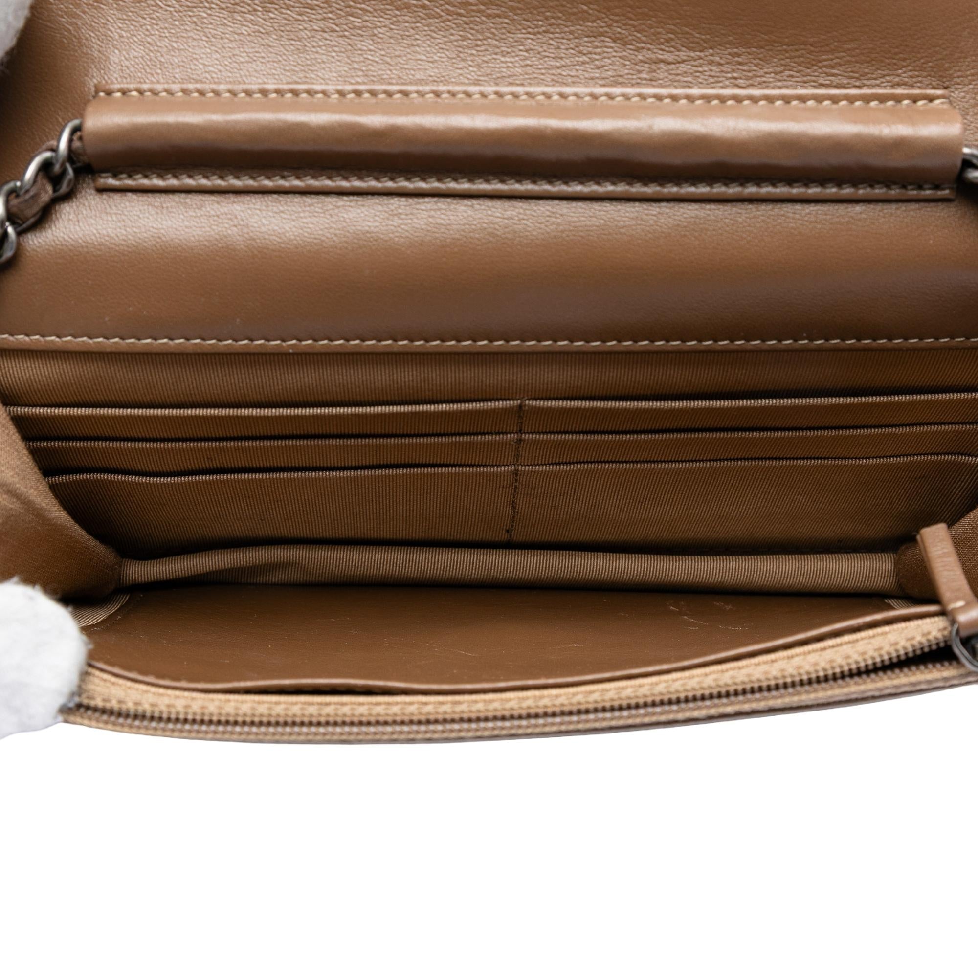Chanel Quilted Metallic Aged Calfskin Reissue 2.55 Wallet on Chain