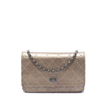 Chanel Quilted Metallic Aged Calfskin Reissue 2.55 Wallet on Chain