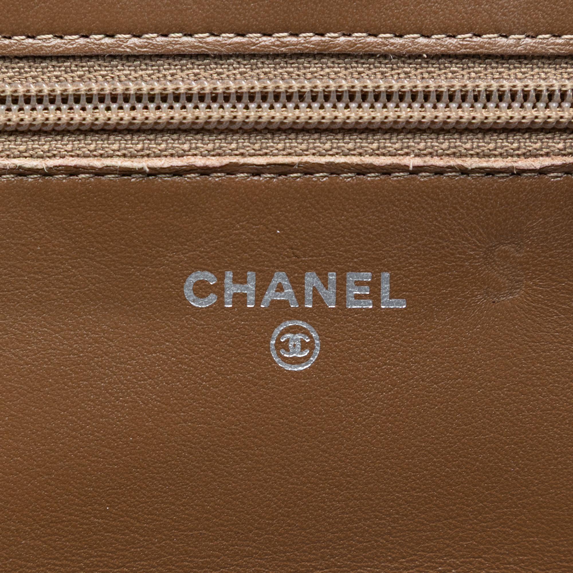 Chanel Quilted Metallic Aged Calfskin Reissue 2.55 Wallet on Chain