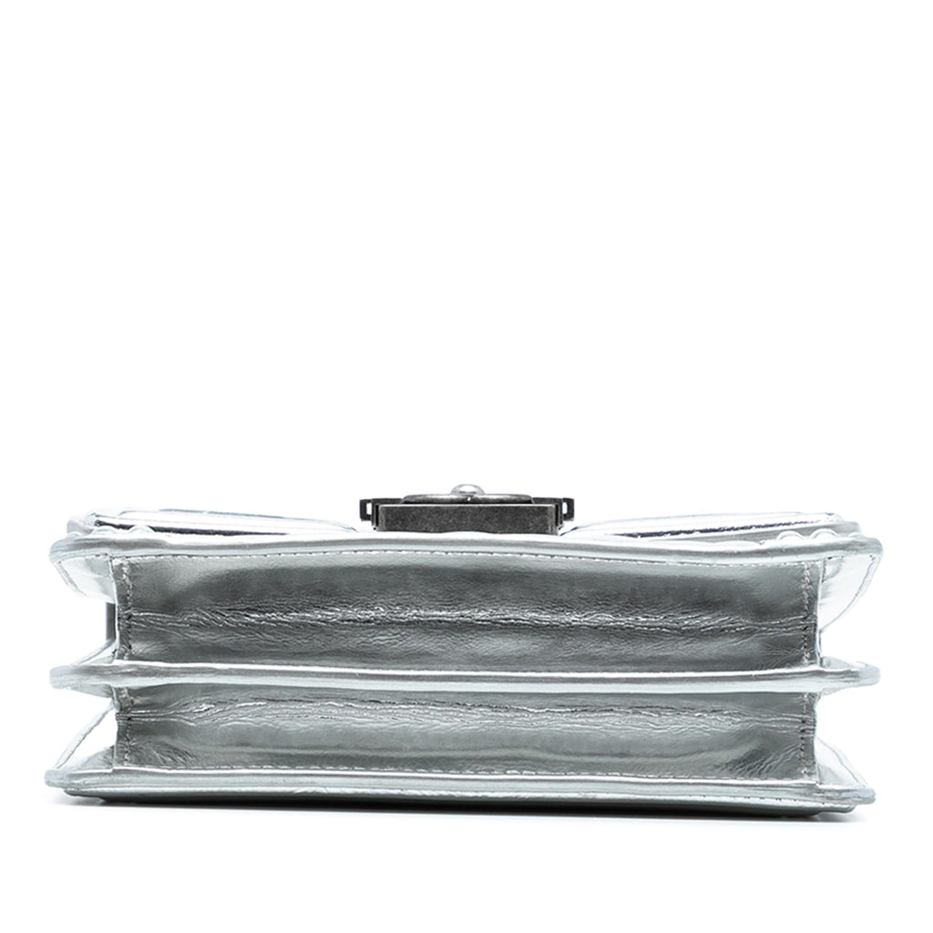 Chanel Quilted Metallic Calfskin North South Boy Flap