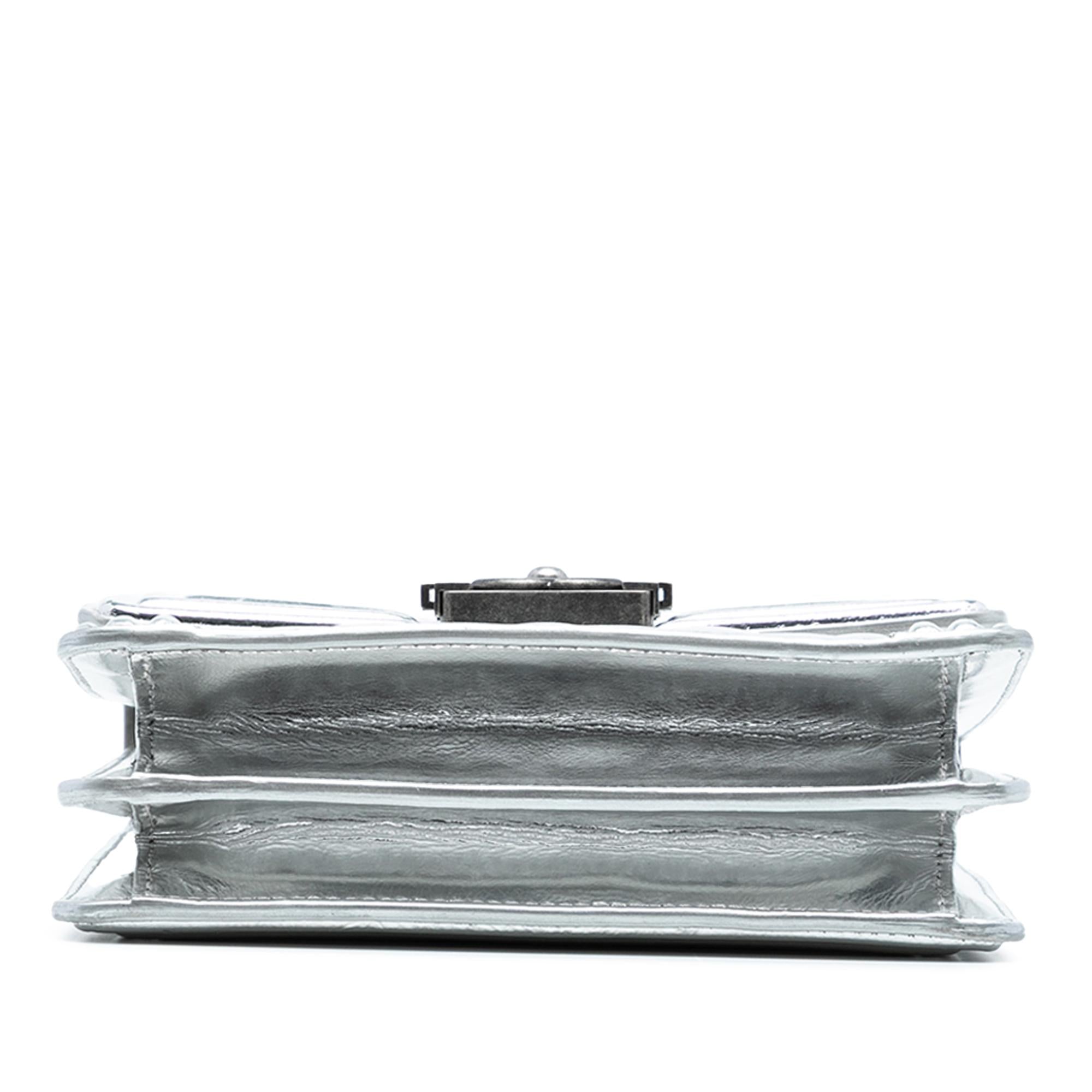 Chanel Quilted Metallic Calfskin North South Boy Flap