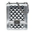 Chanel Quilted Metallic Calfskin North South Boy Flap