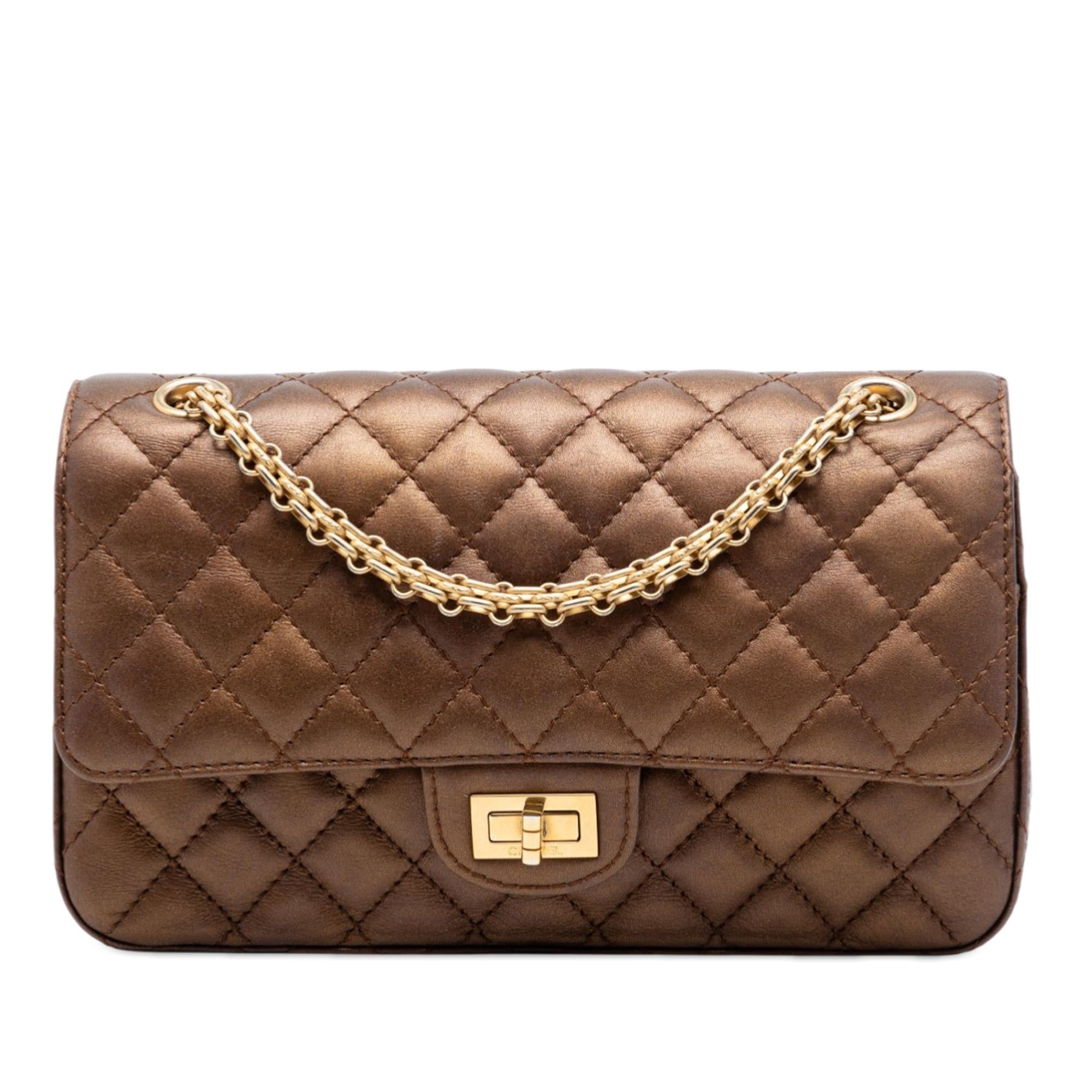 Chanel Quilted Metallic Calfskin Reissue 2.55 Double Flap 225