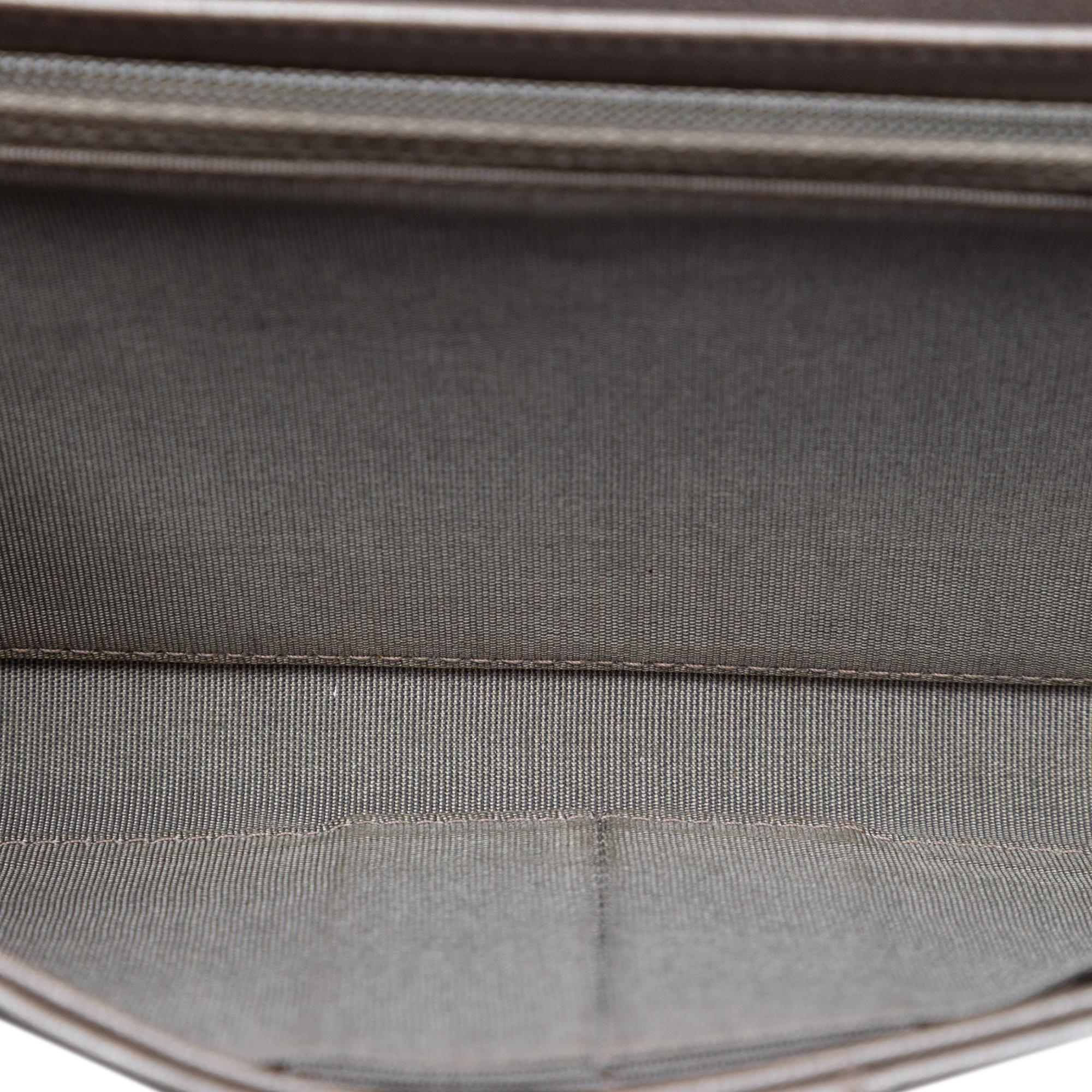 Chanel Quilted Metallic Lambskin Boy Clutch On Chain