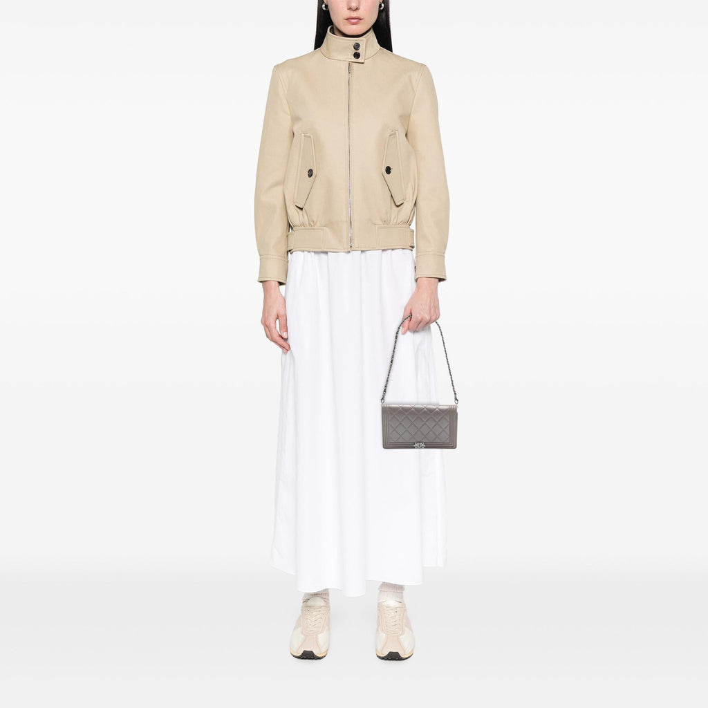 Chanel Quilted Metallic Lambskin Boy Clutch On Chain