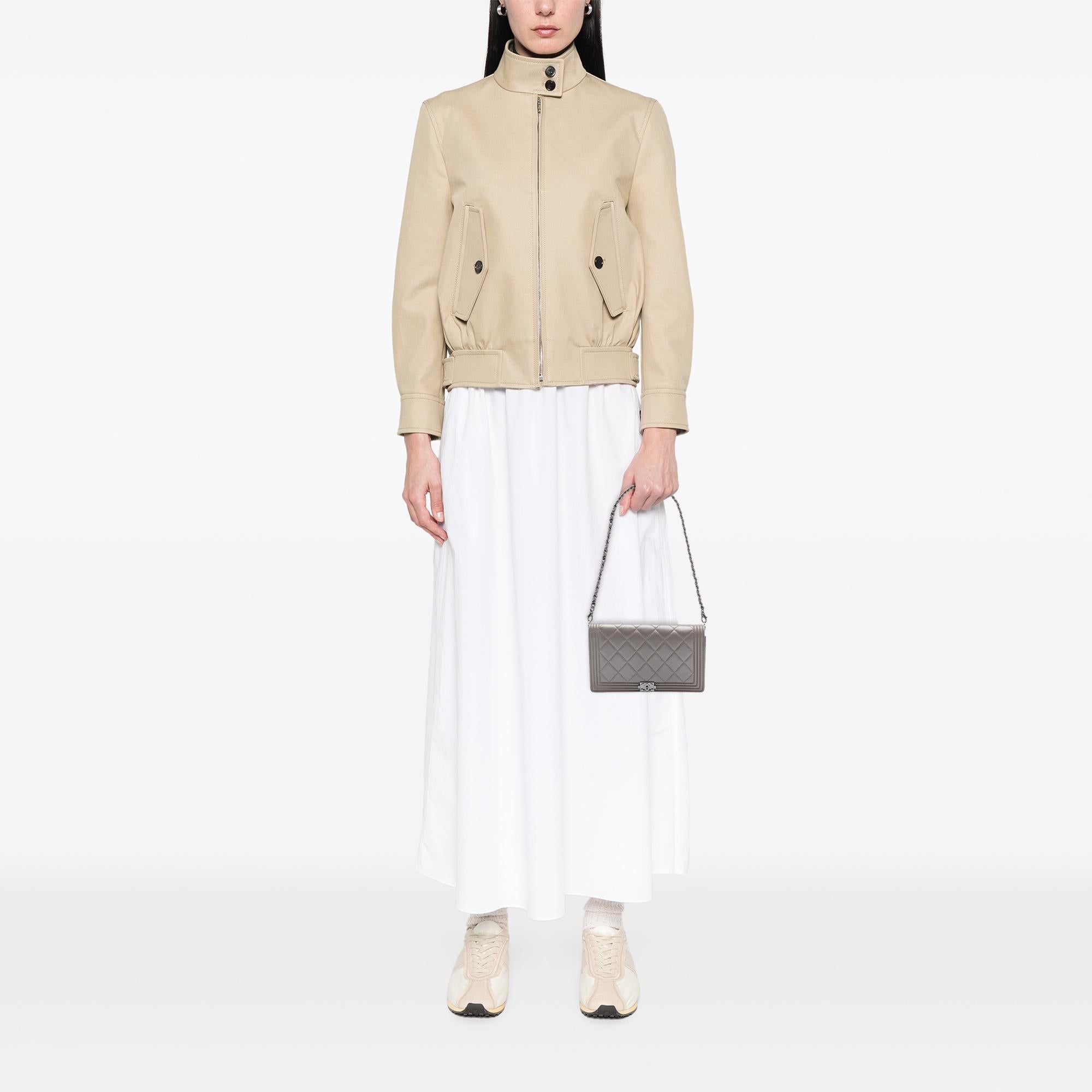 Chanel Quilted Metallic Lambskin Boy Clutch On Chain