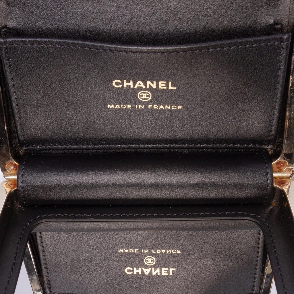 Chanel Quilted Patent Boy Box Minaudiere on Chain