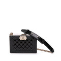Chanel Quilted Patent Boy Box Minaudiere on Chain