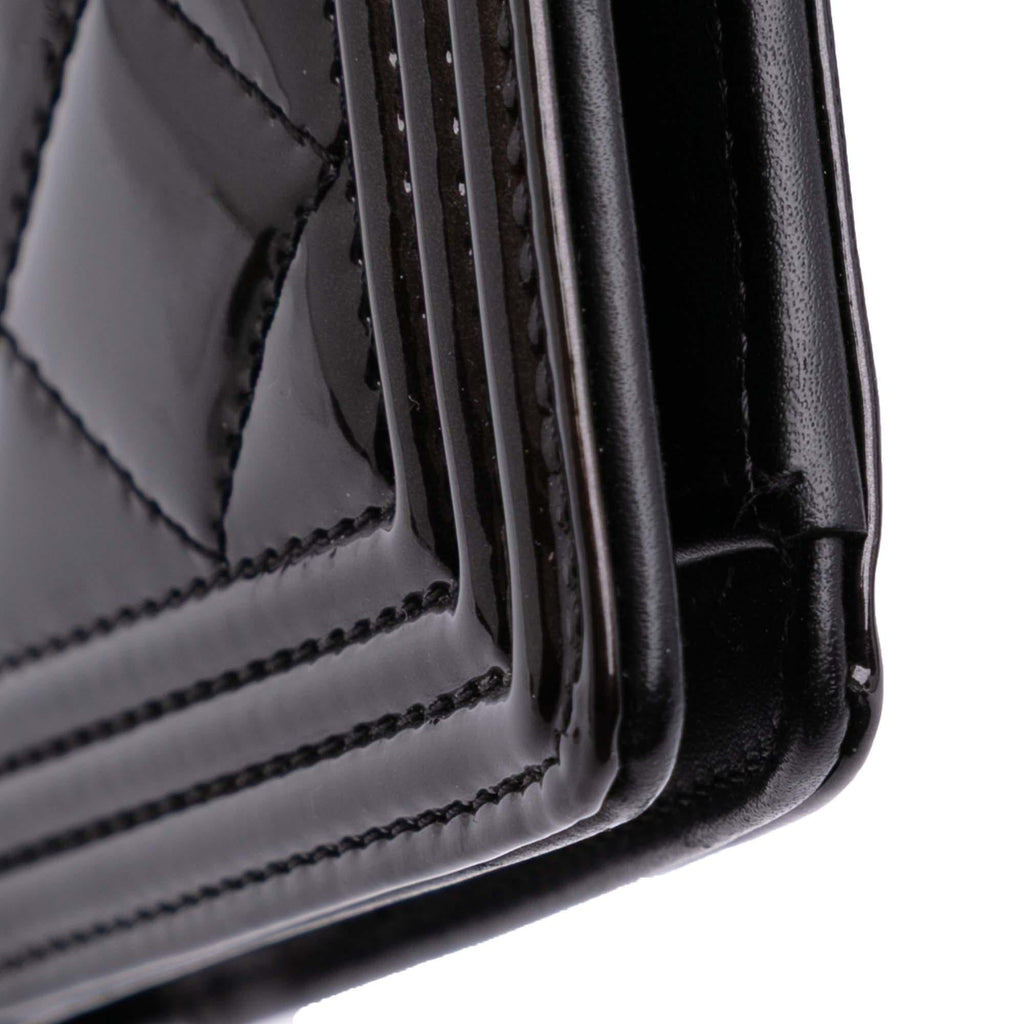 Chanel Quilted Patent Boy Long Wallet