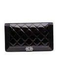 Chanel Quilted Patent Boy Long Wallet