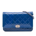 Chanel Quilted Patent Boy Wallet on Chain