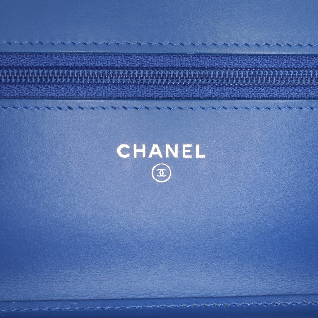 Chanel Quilted Patent Boy Wallet on Chain