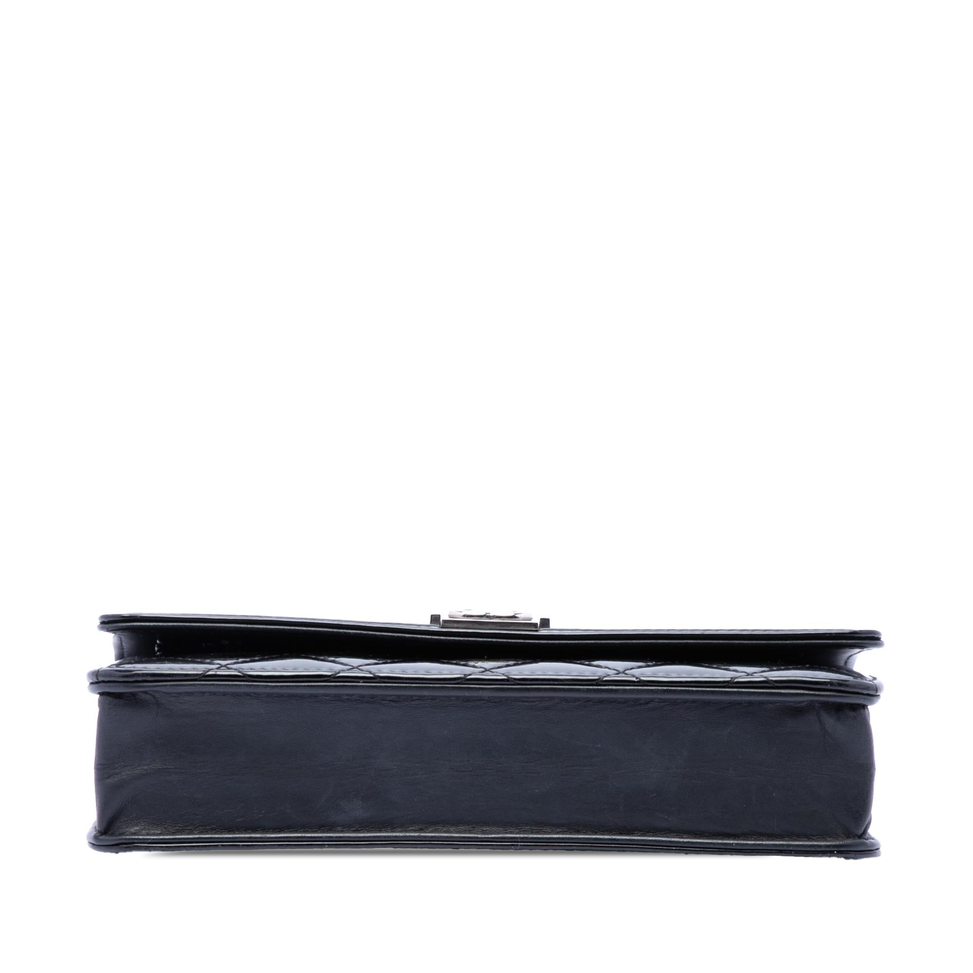 Chanel Quilted Patent Boy Wallet on Chain