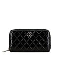 Chanel Quilted Patent Brilliant Zip Around Wallet (SHG-9dsHwF)