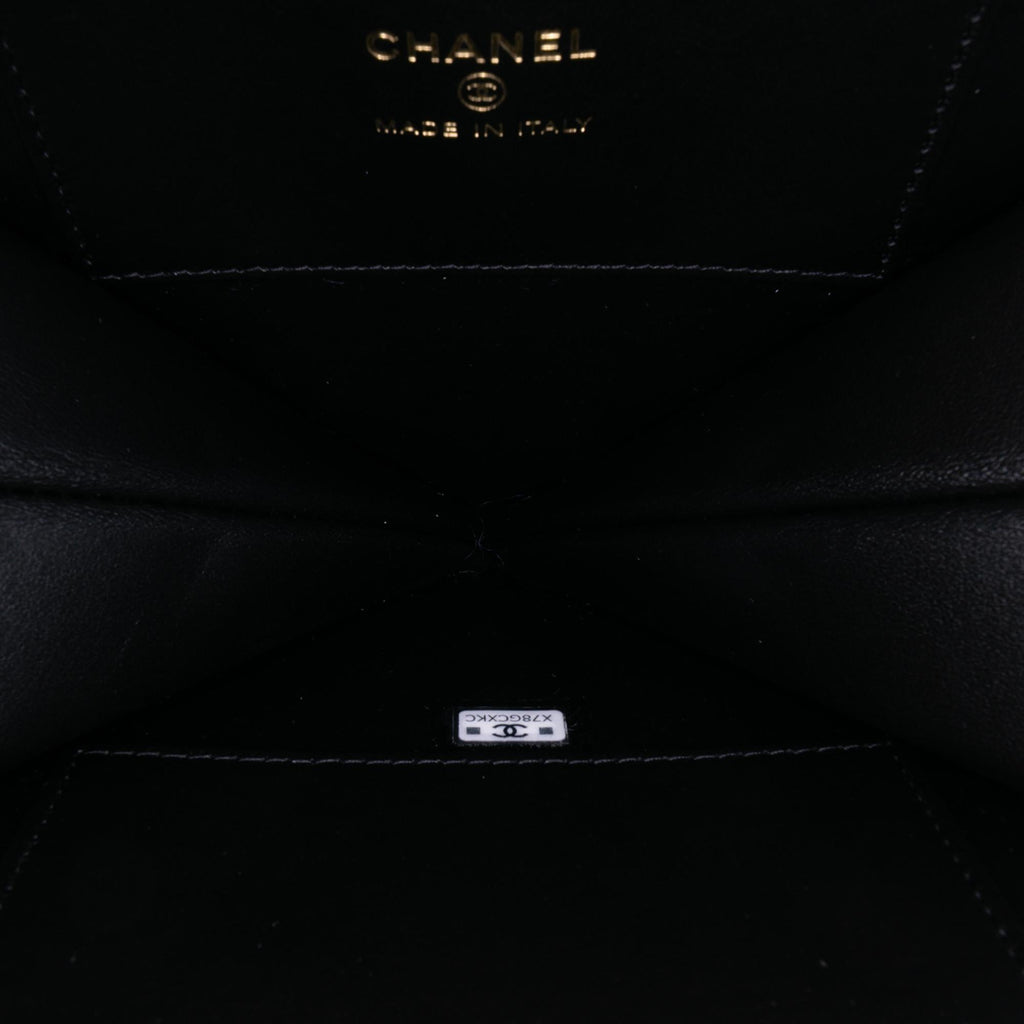 Chanel Quilted Patent Calfskin CC Heart Clutch With Chain
