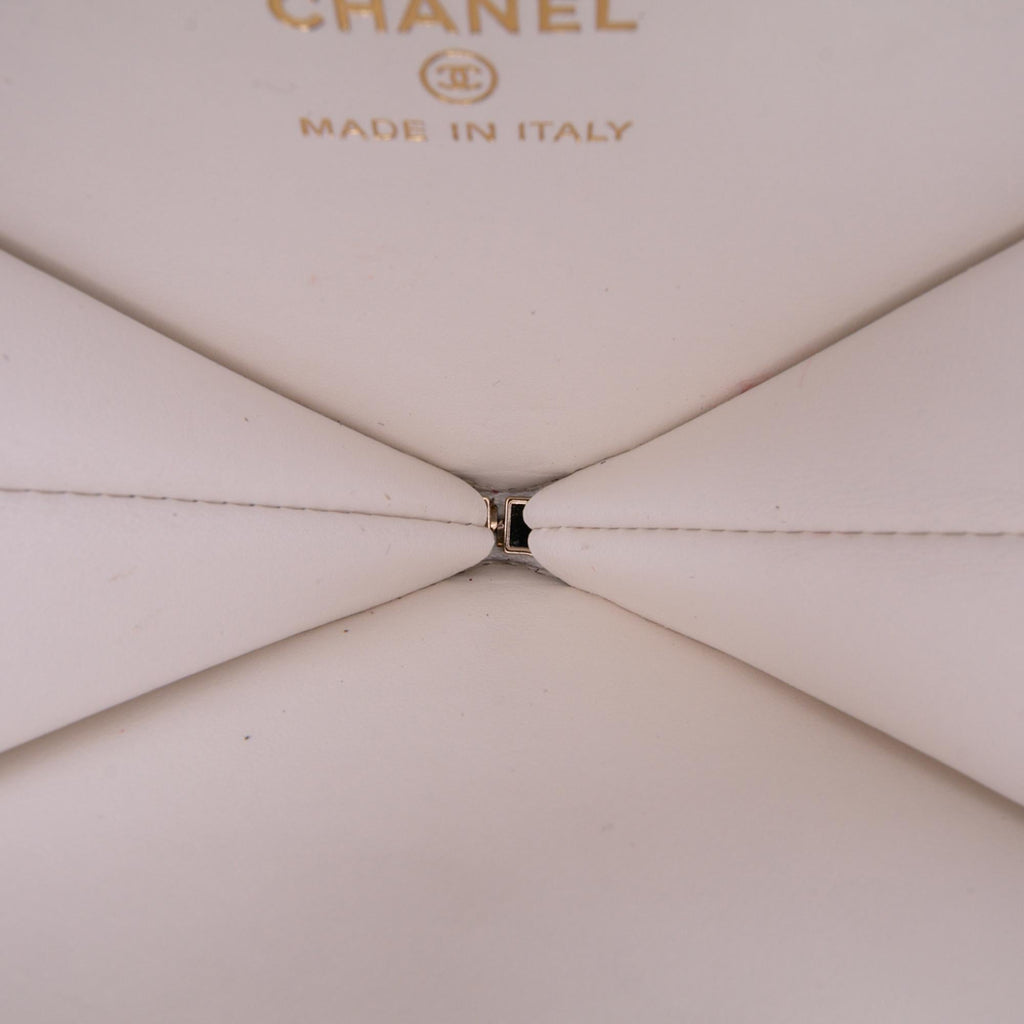 Chanel Quilted Patent Calfskin CC Heart Clutch With Chain